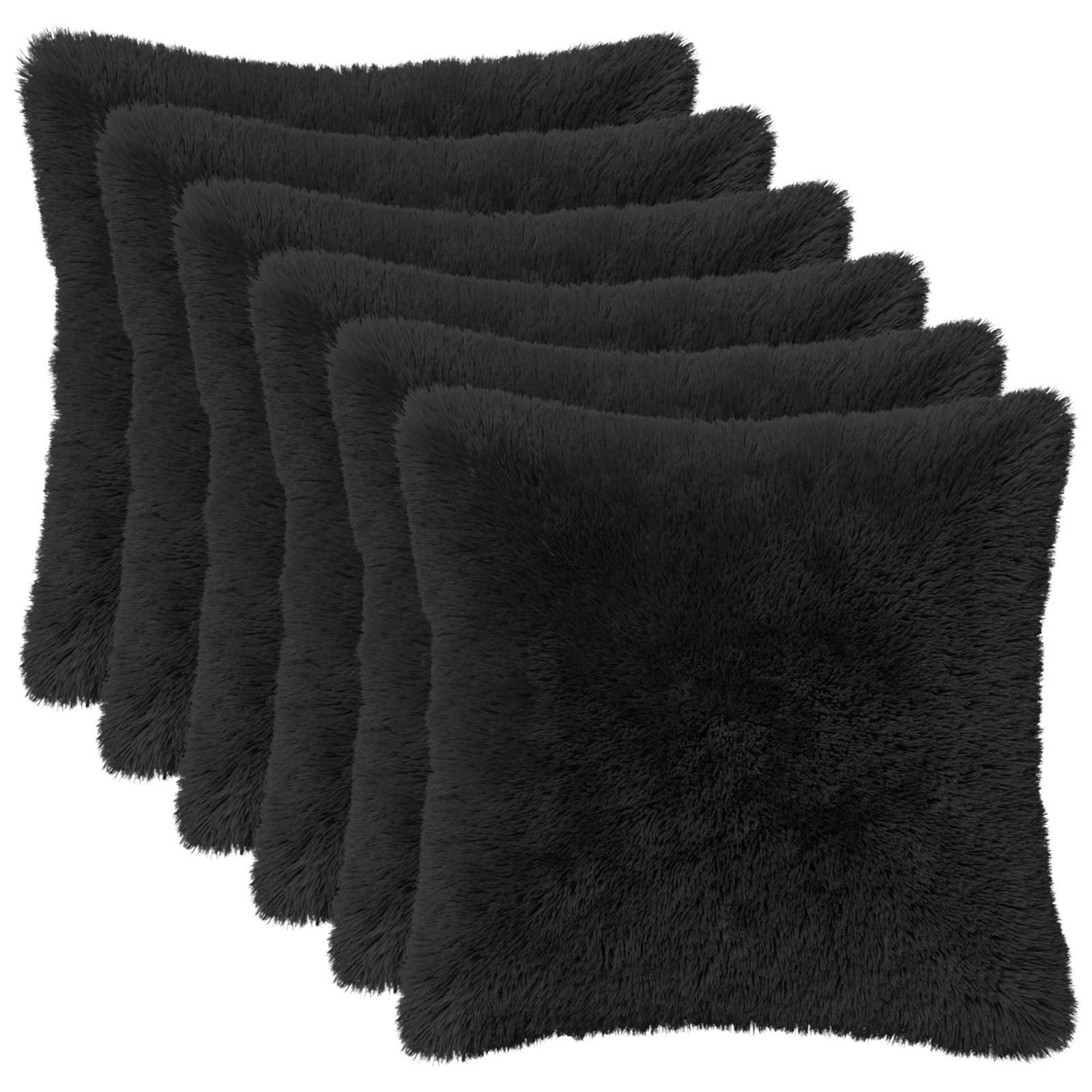 Párna huzat 6 pcs heerlen fekete 35 x 35 cm pv mikroplüss