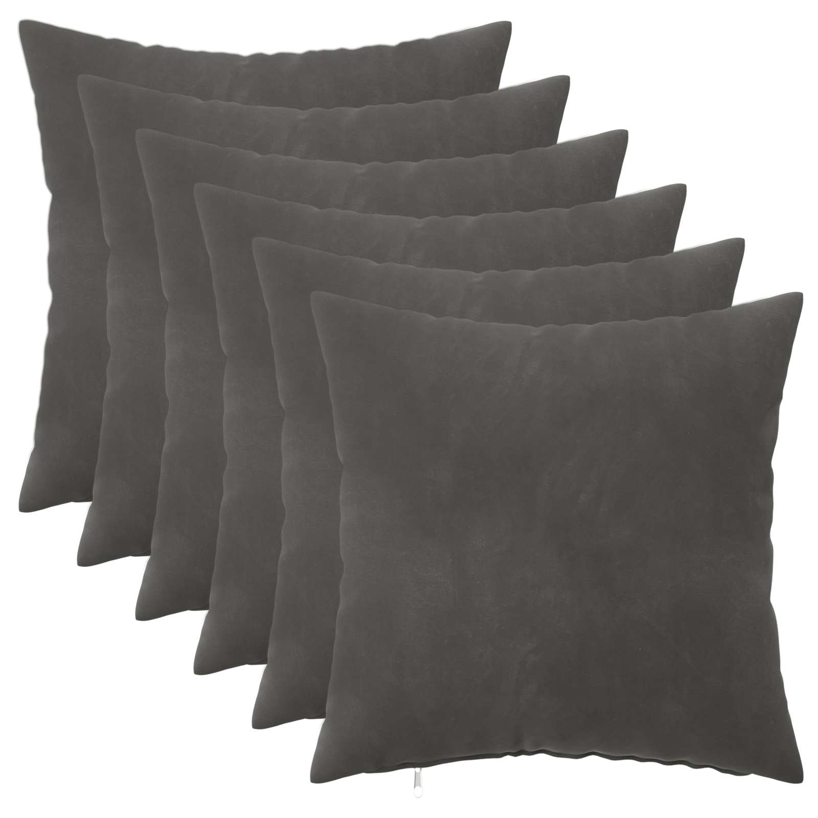 Párna huzat 6 pcs heerlen sötétszürke 40 x 40 cm bársony
