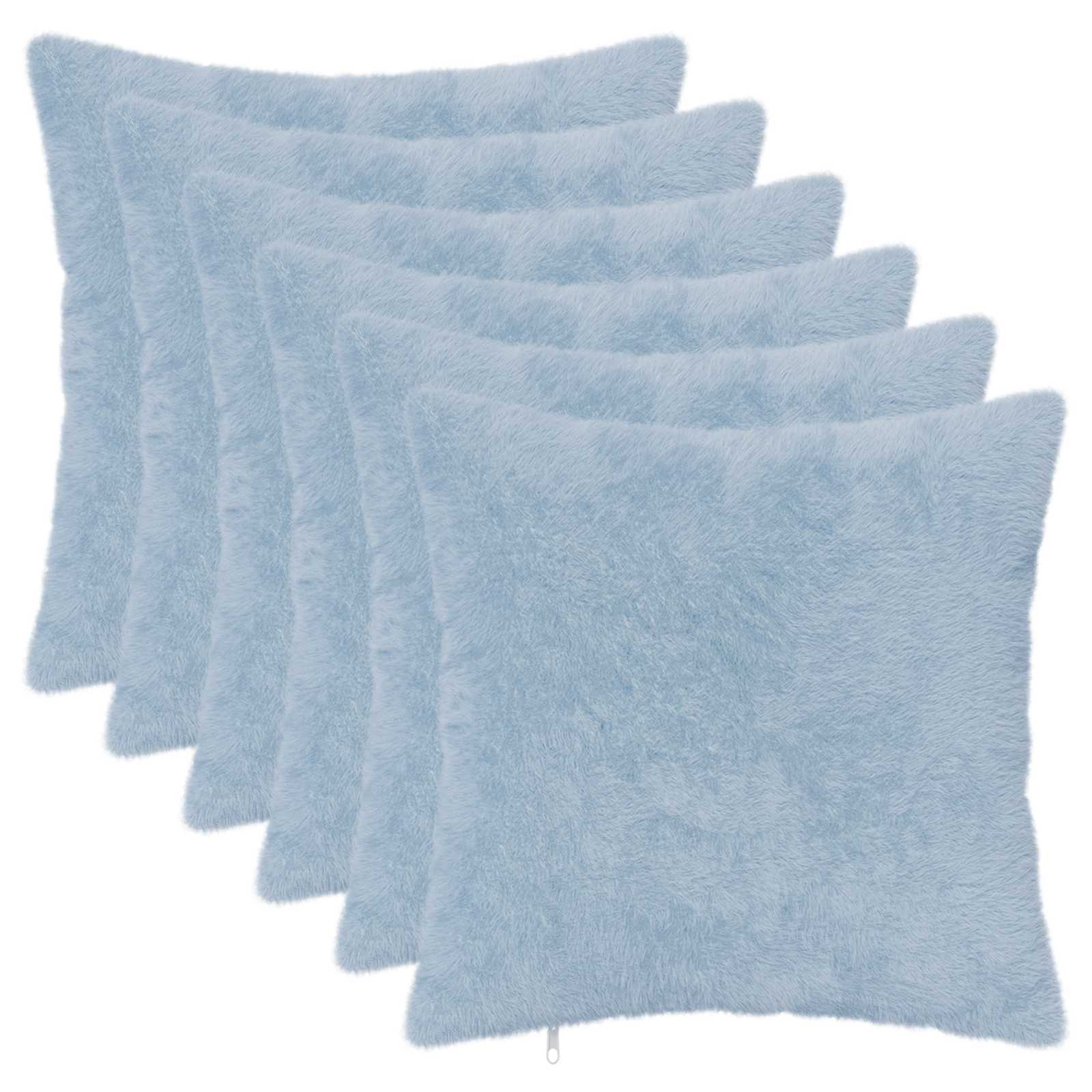 Párna huzat 6 db heerlen világoskék 40 x 40 cm műnyúl szőr