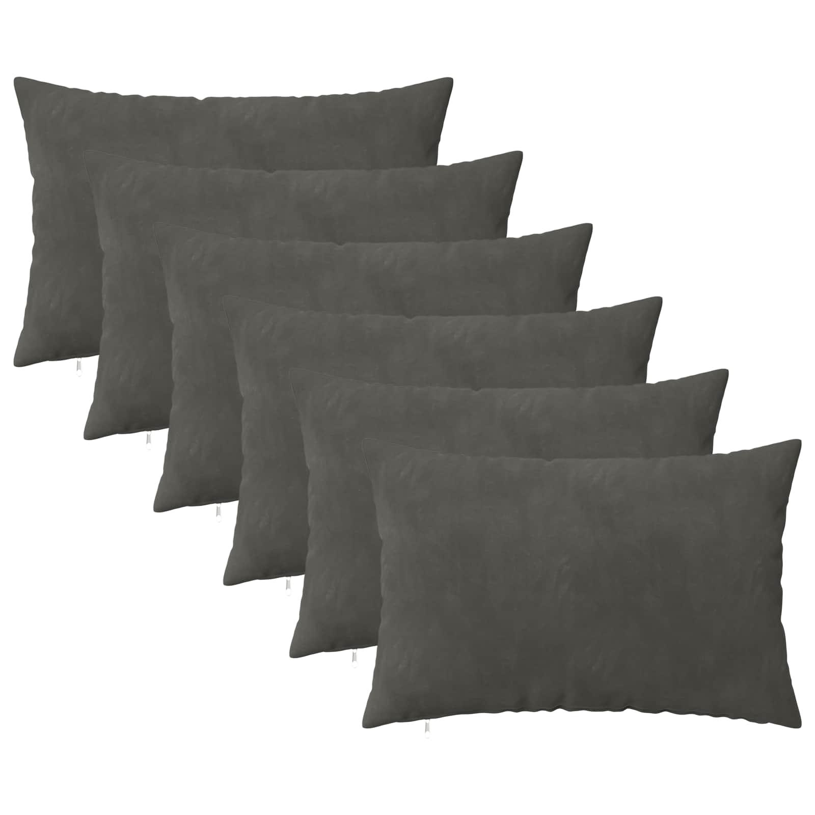 Párna huzat 6 pcs heerlen sötétszürke 40 x 60 cm bársony
