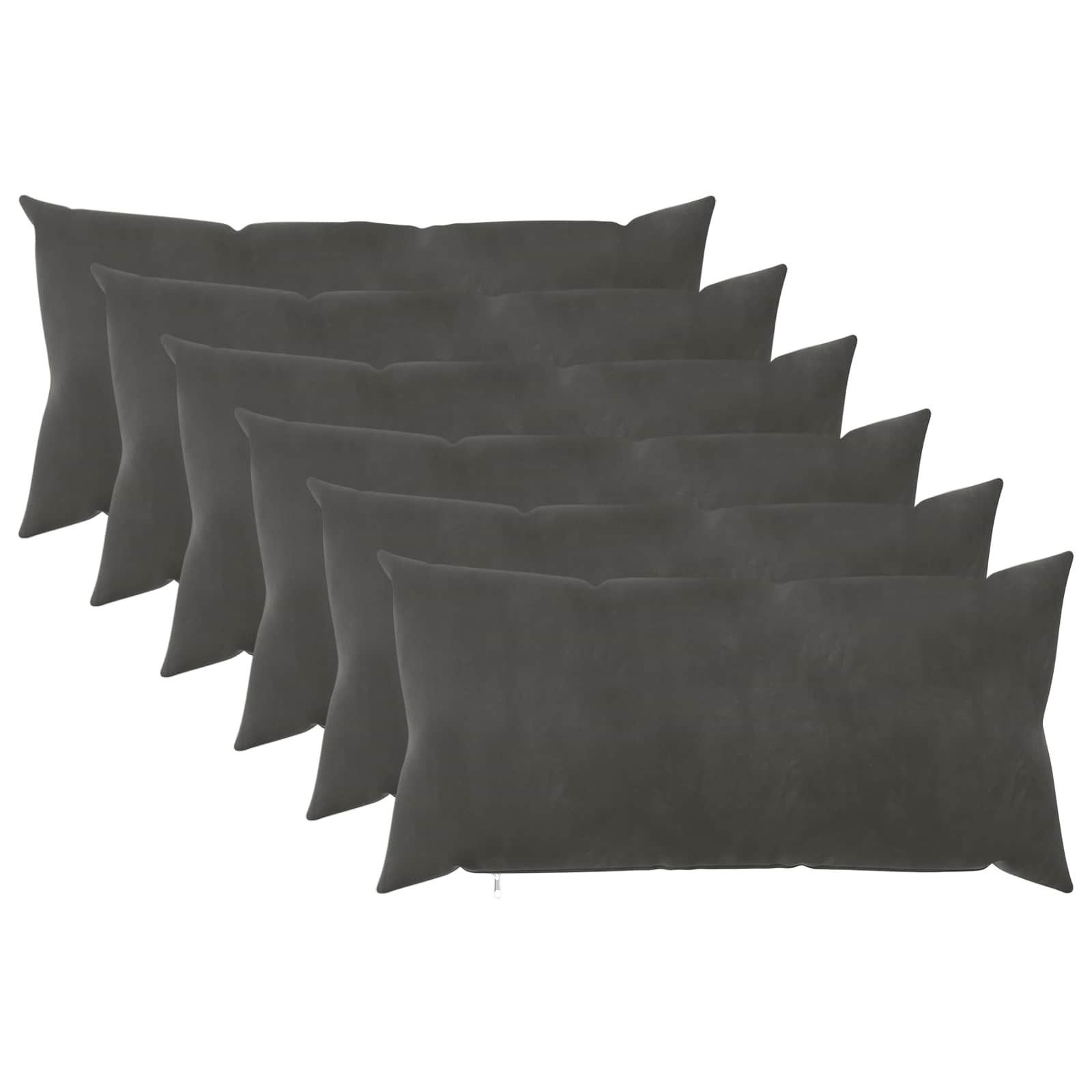 Párna huzat 6 pcs heerlen sötétszürke 40 x 80 cm bársony