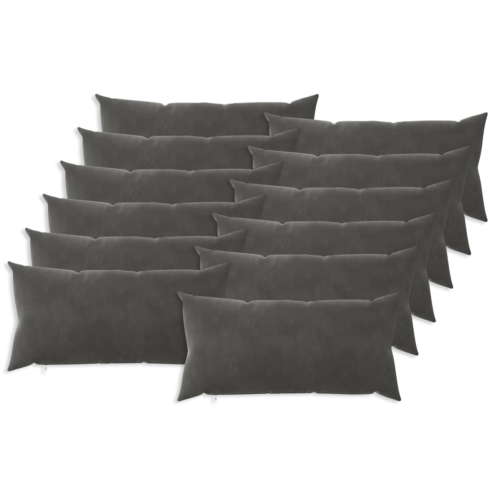 Párna huzat 12 pcs heerlen sötétszürke 40 x 80 cm bársony