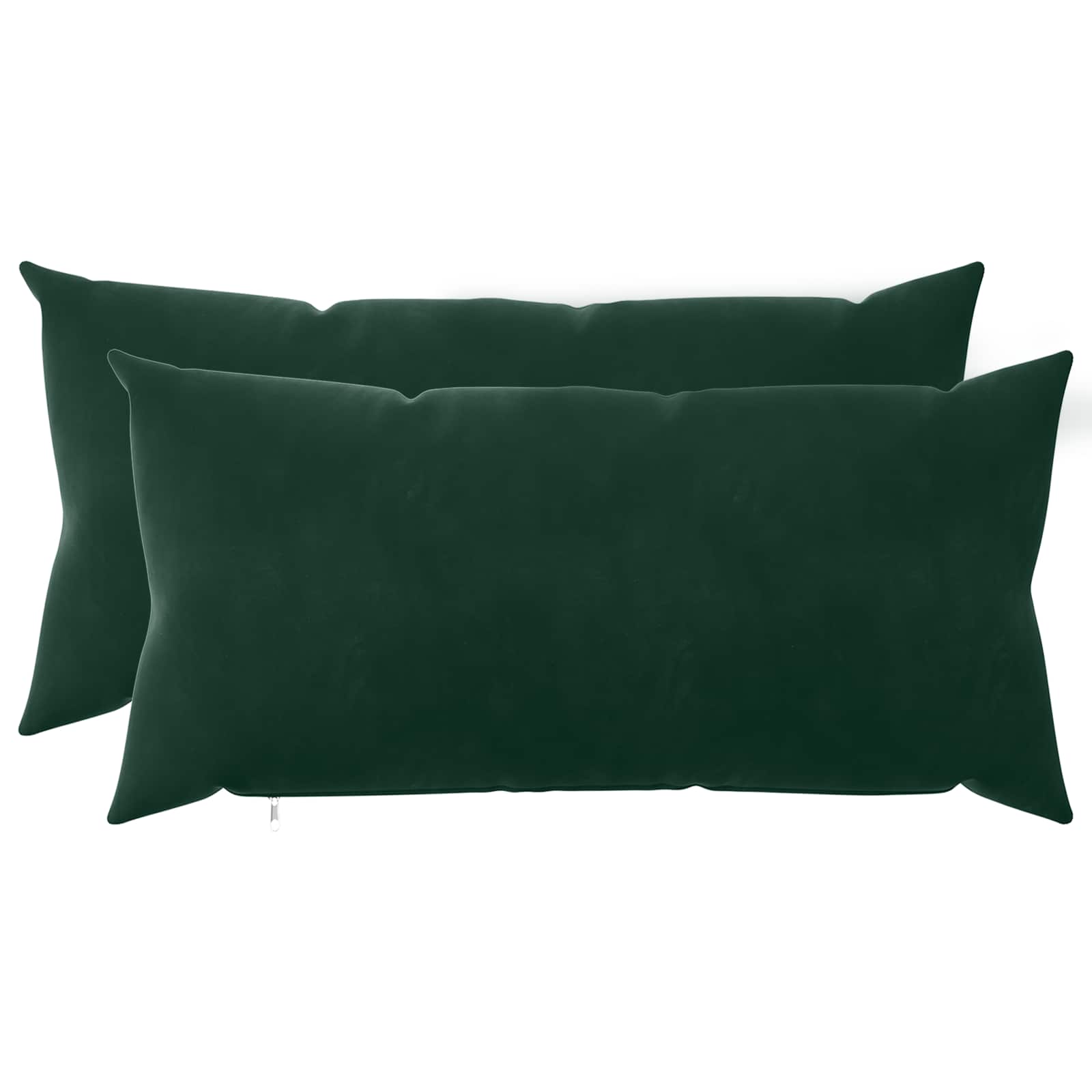 Párna huzat 2 pcs heerlen sötétzöld 40 x 80 cm bársony