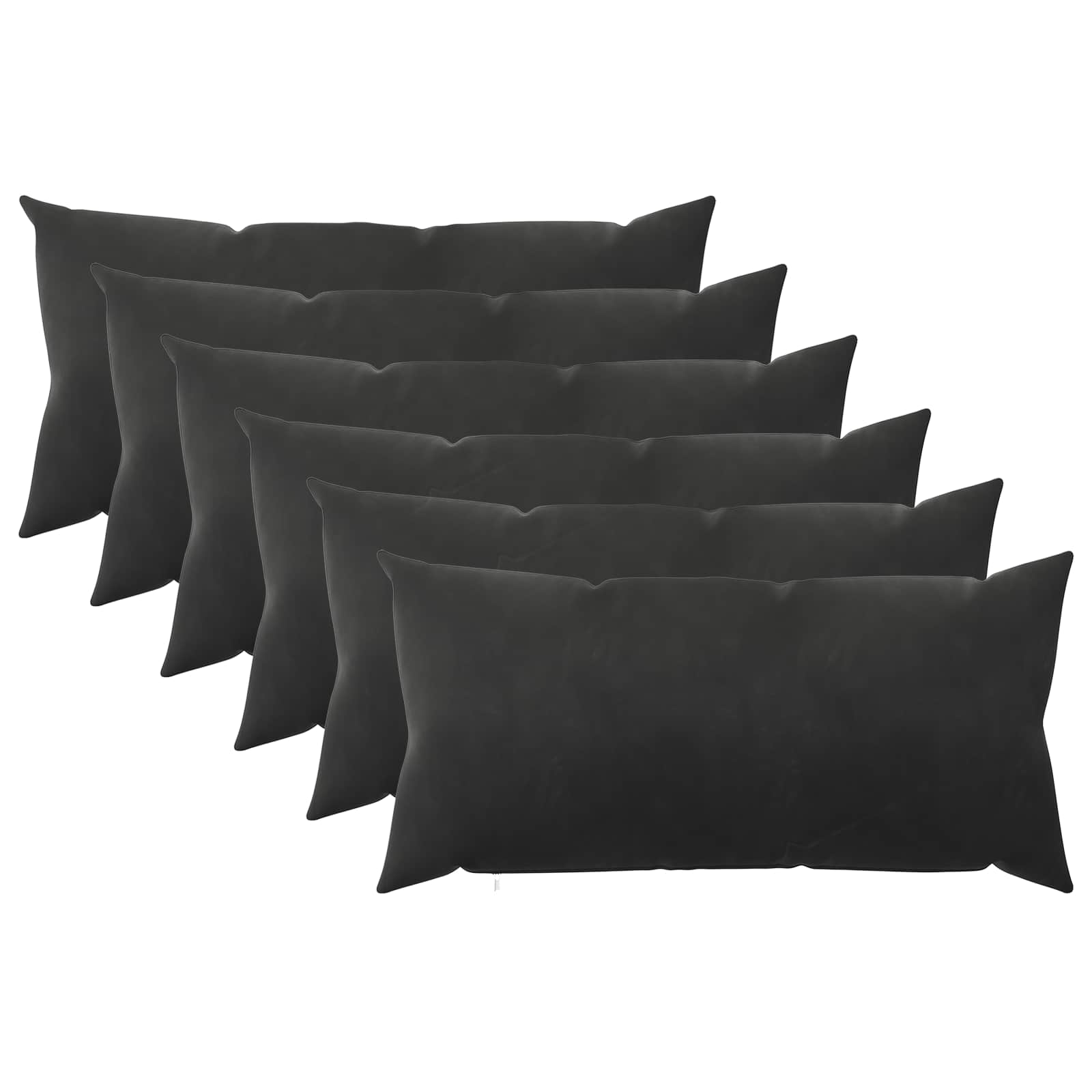 Párna huzat 6 pcs heerlen fekete 40 x 80 cm bársony