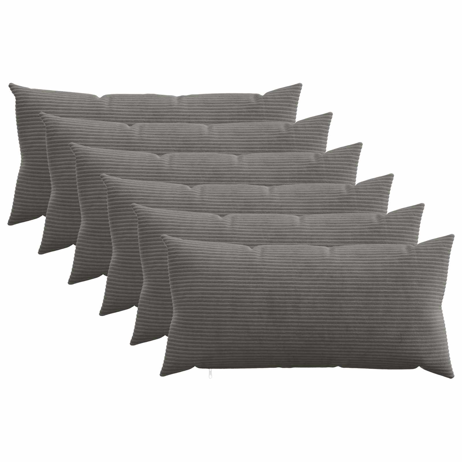 Párna huzat 6 pcs heerlen sötétszürke 40 x 80 cm cord