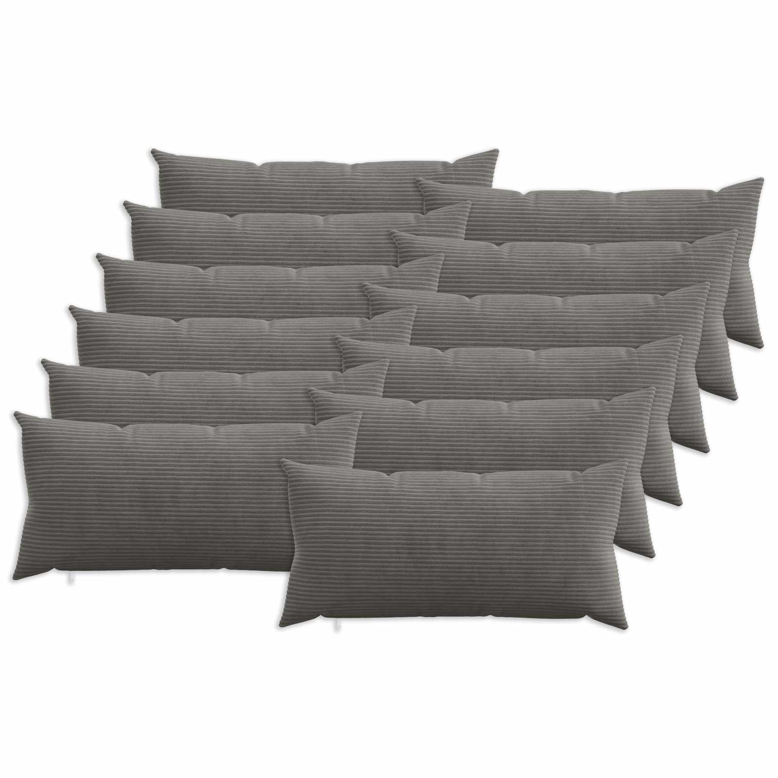 Párna huzat 12 pcs heerlen sötétszürke 40 x 80 cm cord