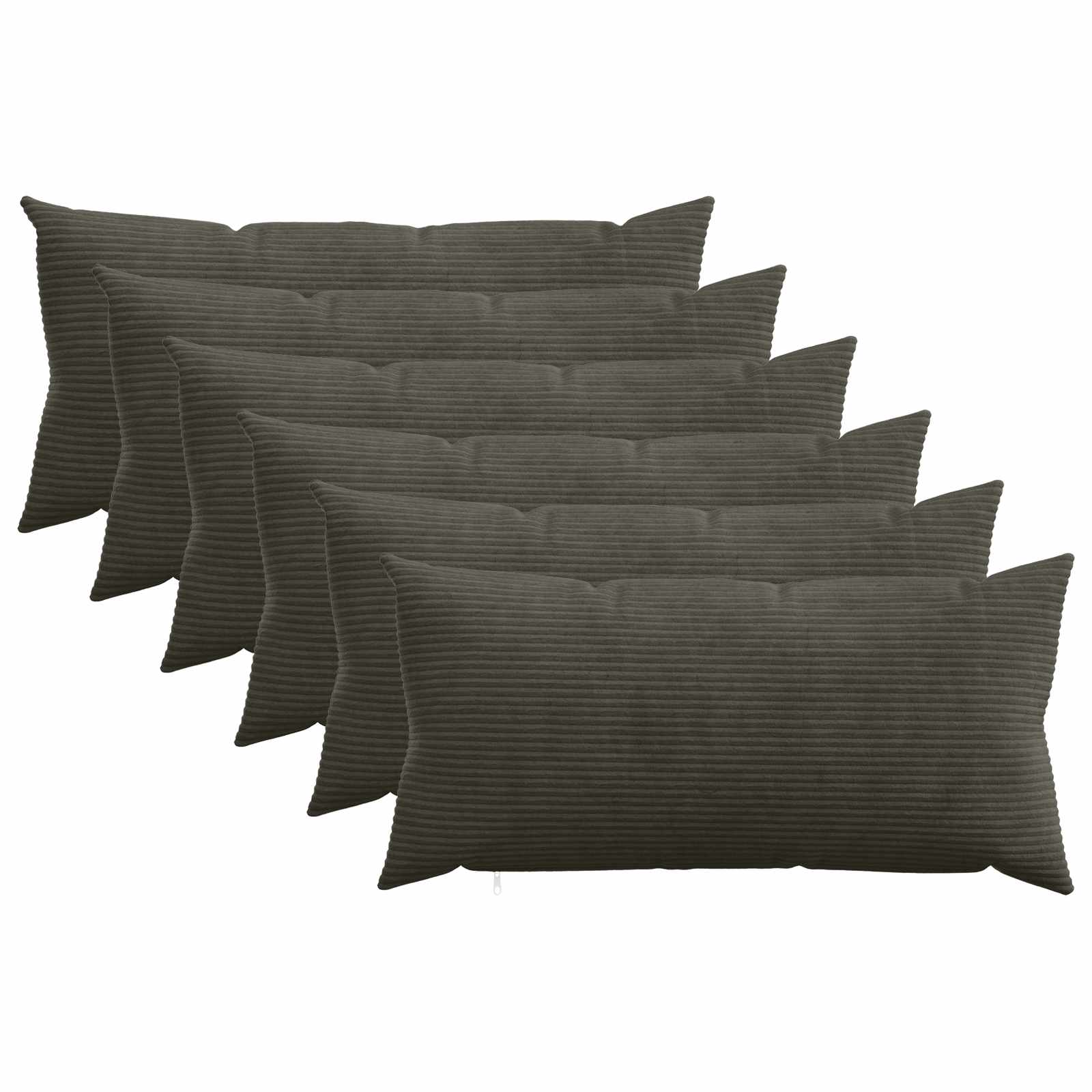 Párna huzat 6 pcs heerlen antracitszürke 40 x 80 cm cord