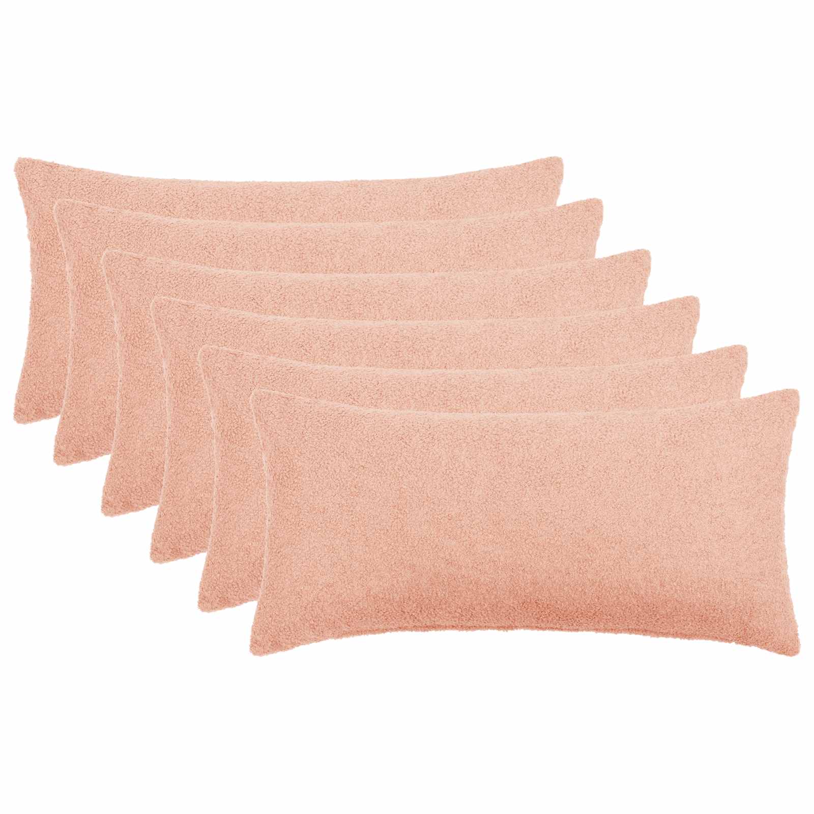 Párna huzat 6 pcs heerlen rózsaszín 40 x 80 cm bouclé