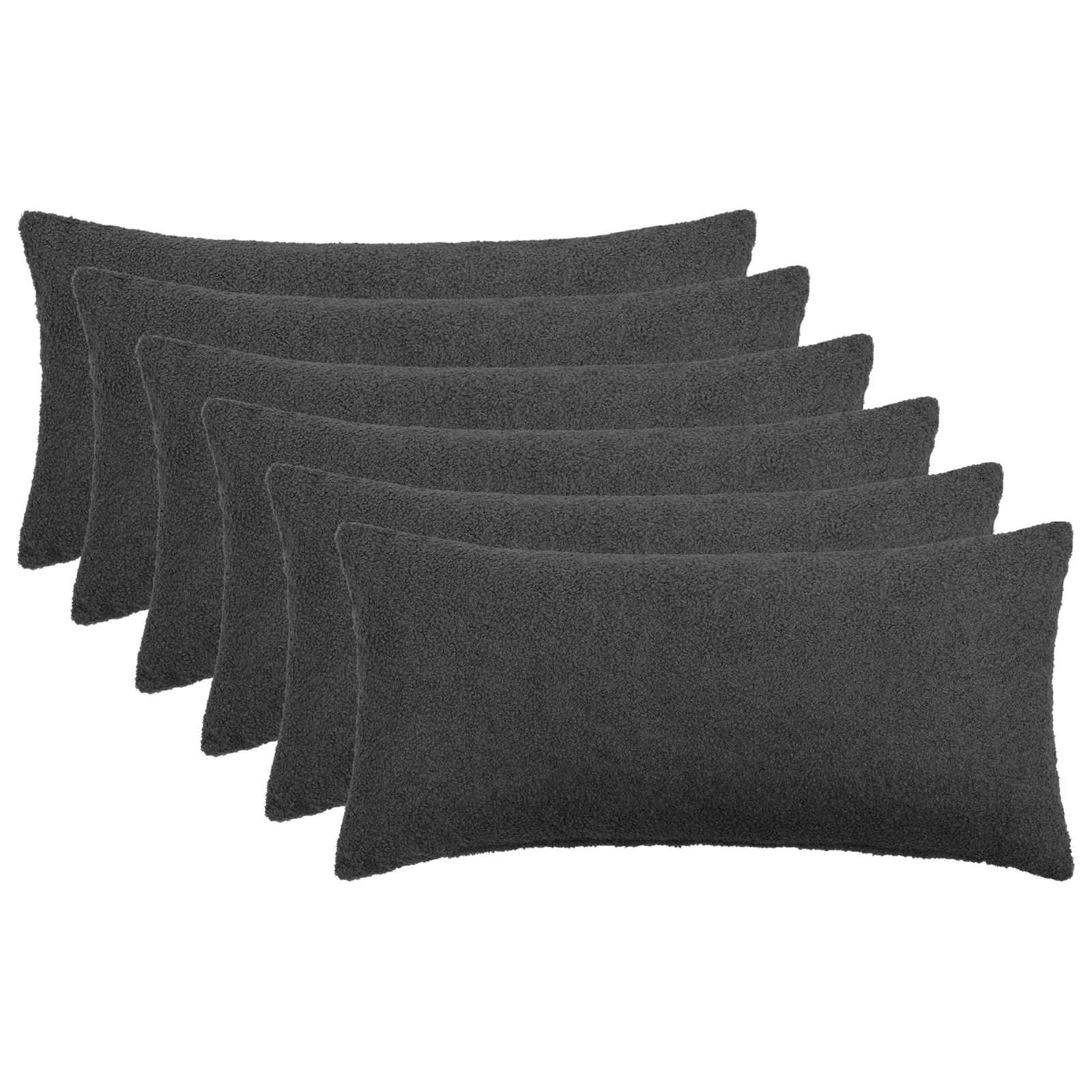 Párna huzat 6 pcs heerlen sötétszürke 40 x 80 cm bouclé