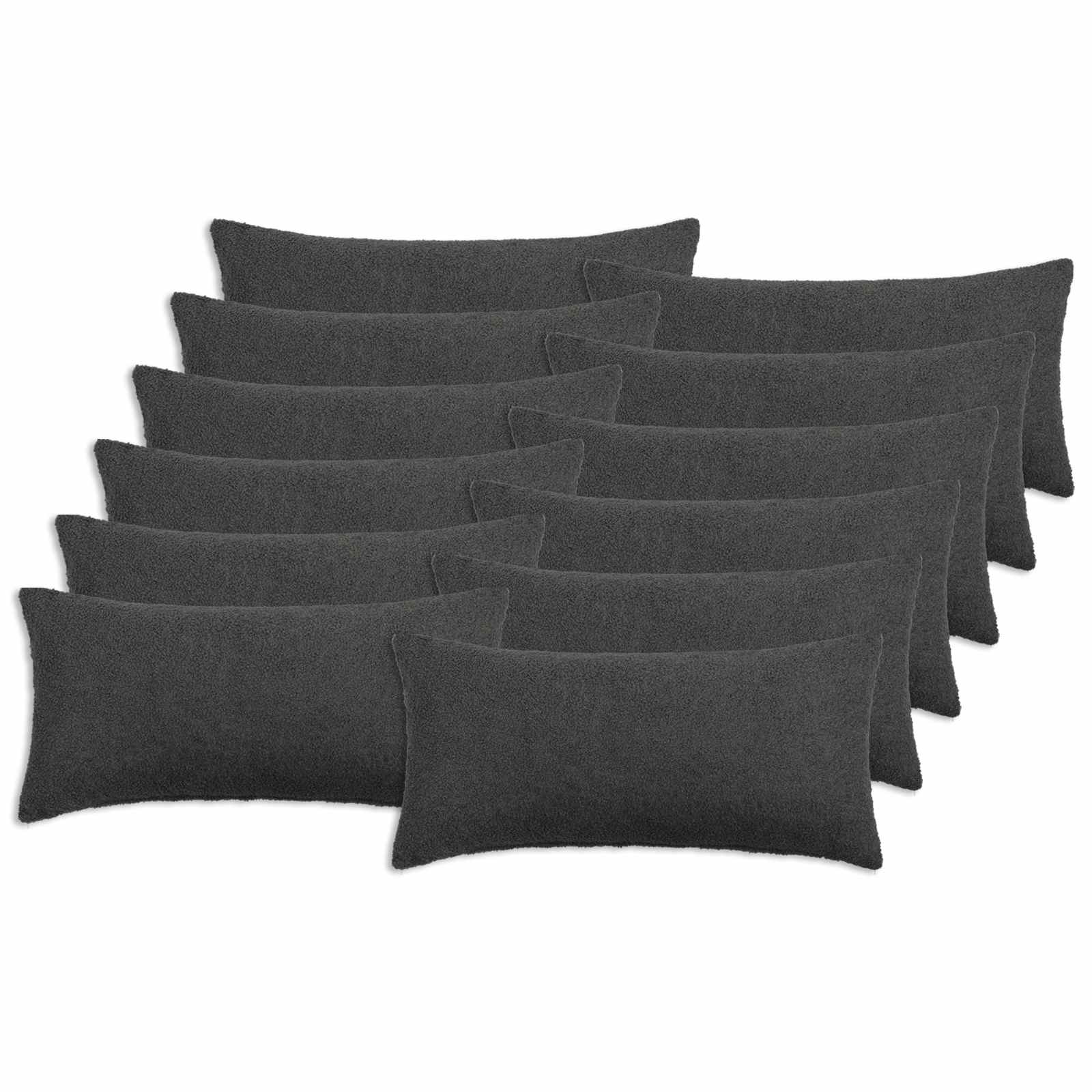 Párna huzat 12 pcs heerlen sötétszürke 40 x 80 cm bouclé