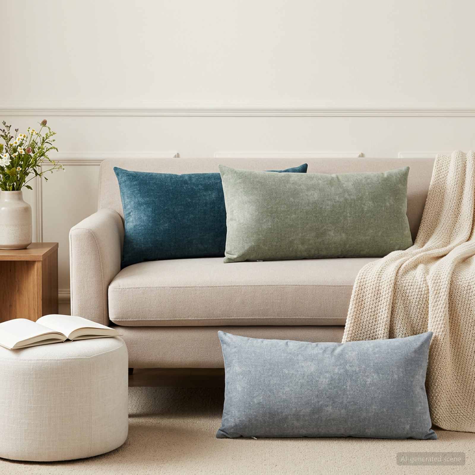 Párna huzat 12 db heerlen kék 40 x 80 cm chenille szövet