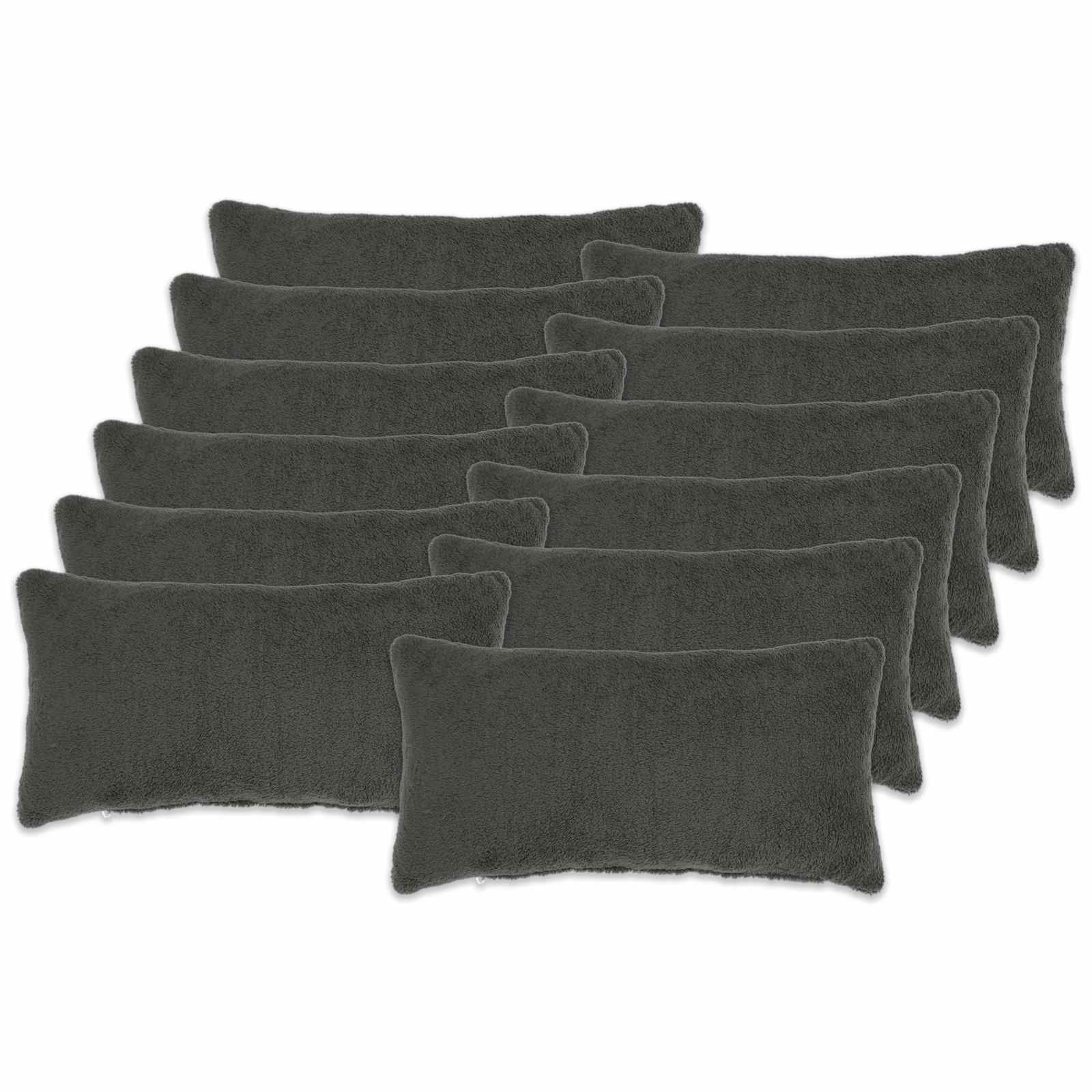 Párna huzat 12 pcs heerlen sötétszürke 40 x 80 cm bouclé