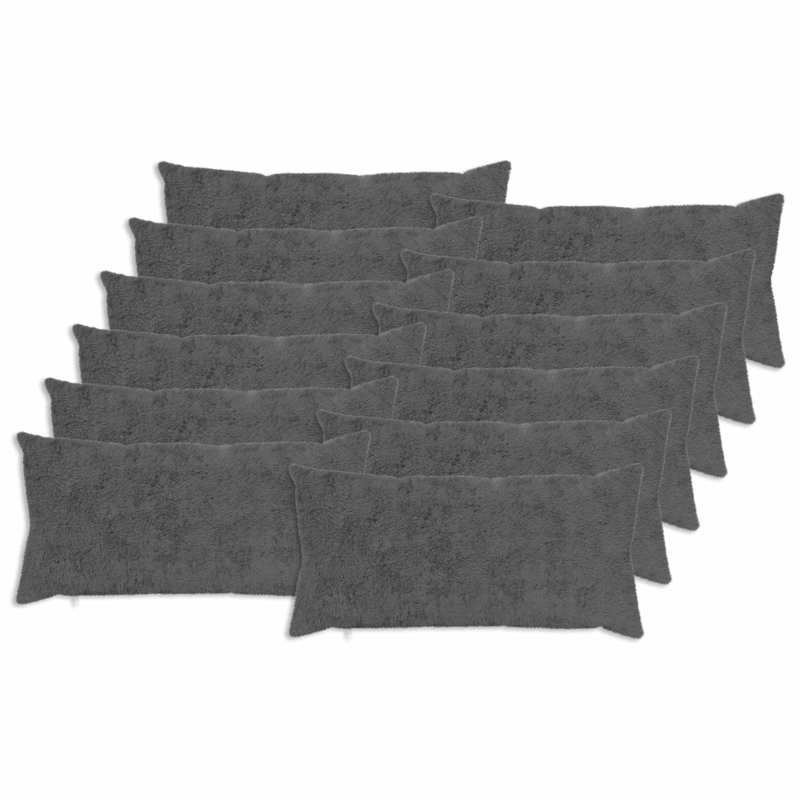 Párna huzat 12 db heerlen sötétszürke 40 x 80 cm műnyúl szőr