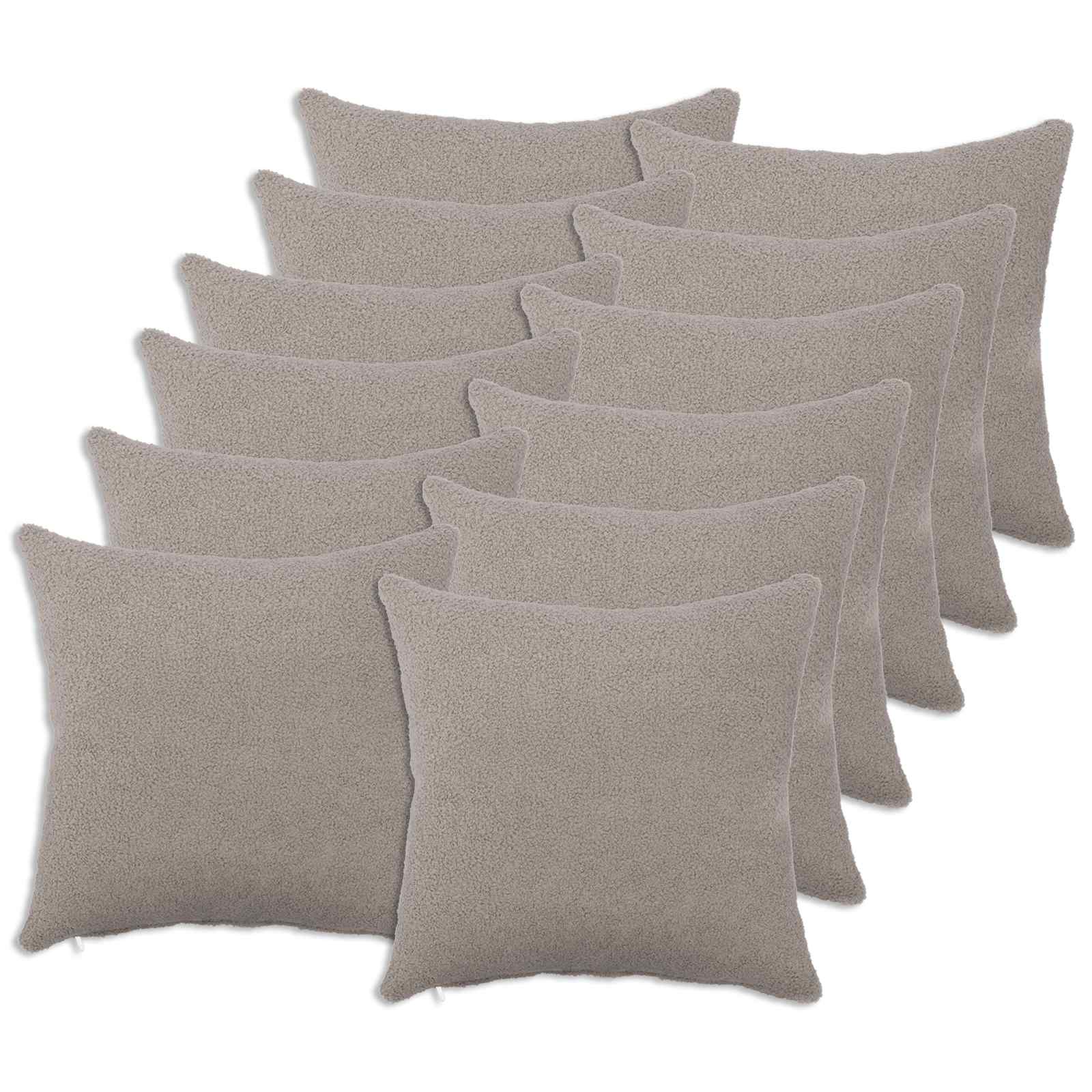 Párna huzat 12 pcs heerlen világosszürke 50 x 50 cm bouclé