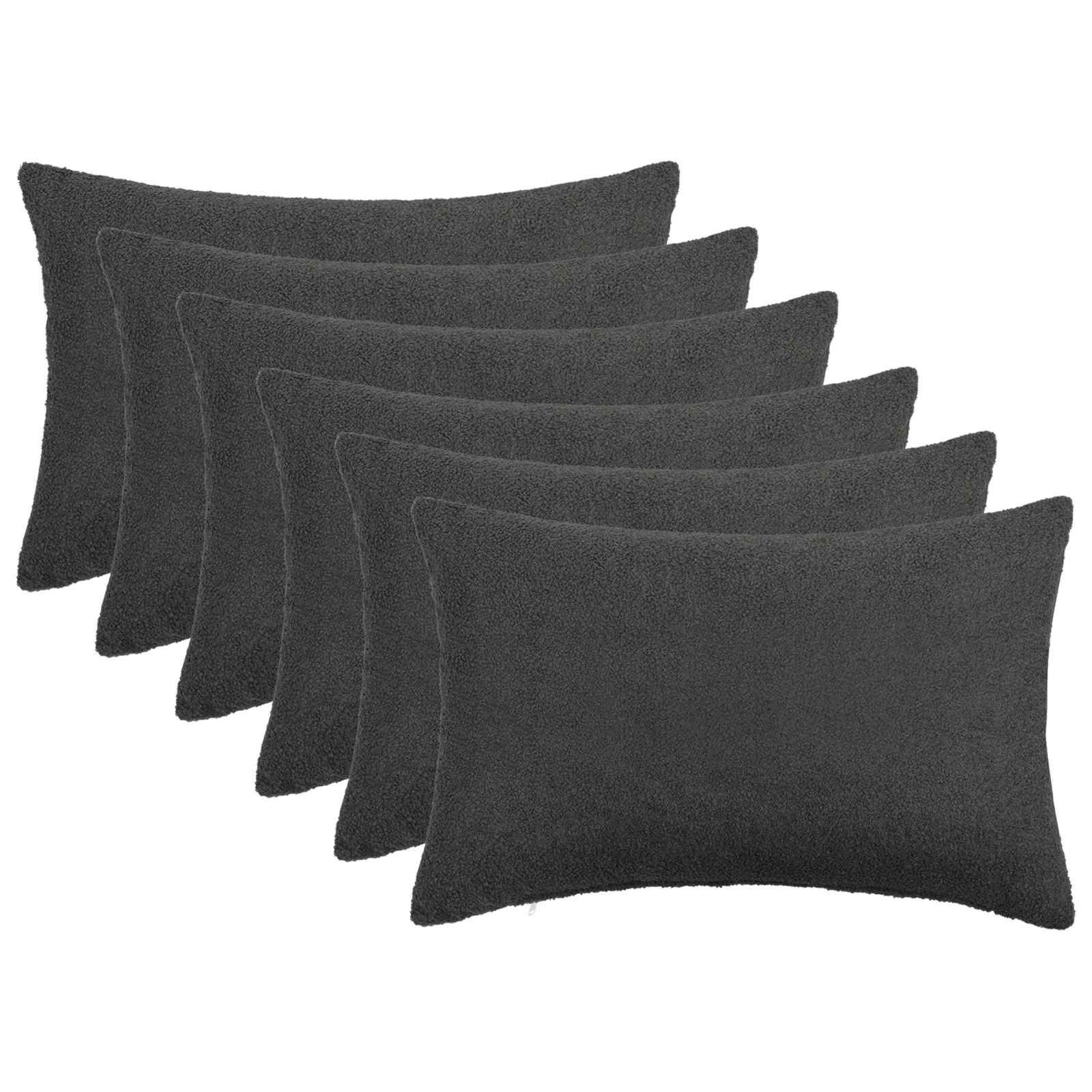 Párna huzat 6 pcs heerlen sötétszürke 50 x 70 cm bouclé