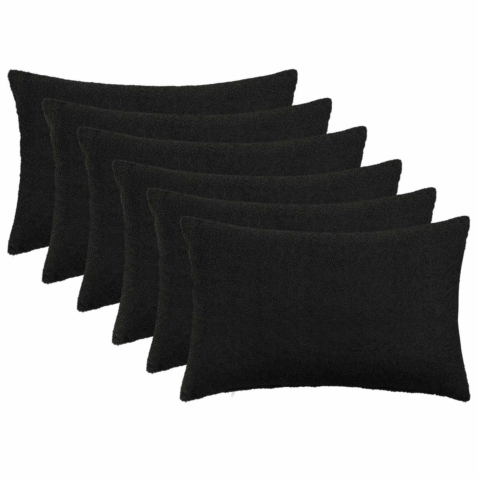 Párna huzat 6 pcs heerlen fekete 50 x 70 cm bouclé