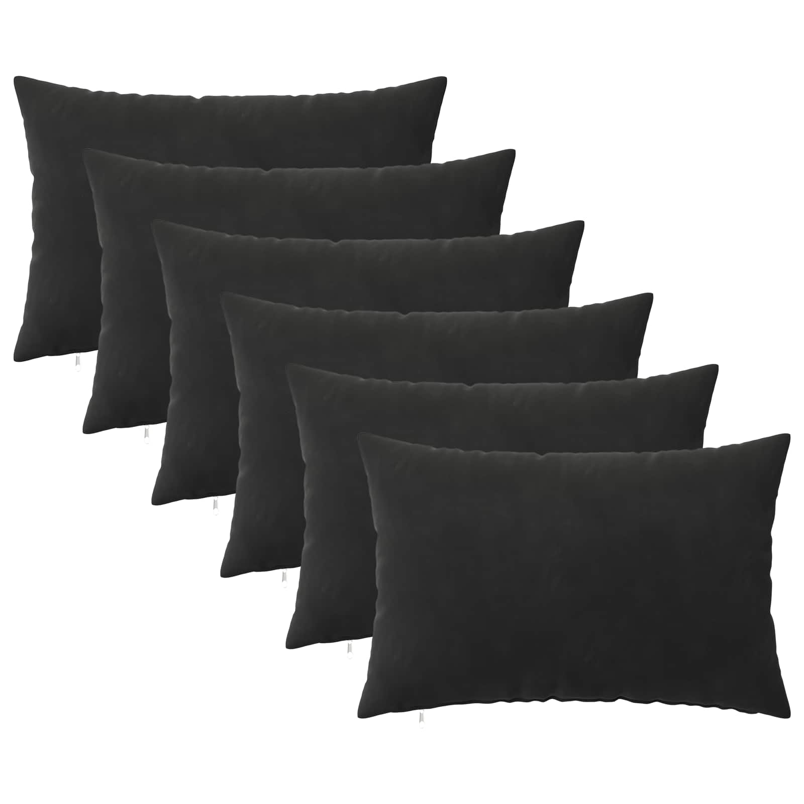 Párna huzat 6 pcs heerlen fekete 50 x 75 cm bársony