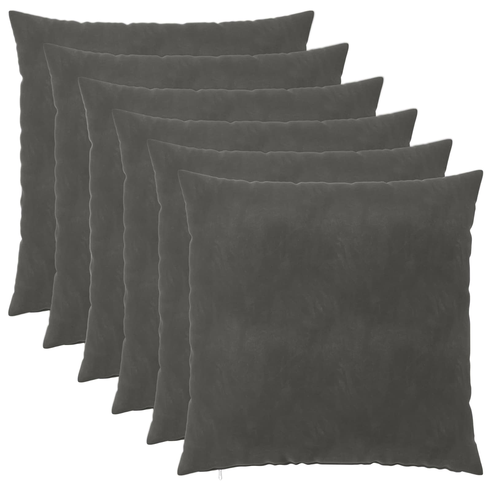 Párna huzat 6 pcs heerlen sötétszürke 55 x 55 cm bársony