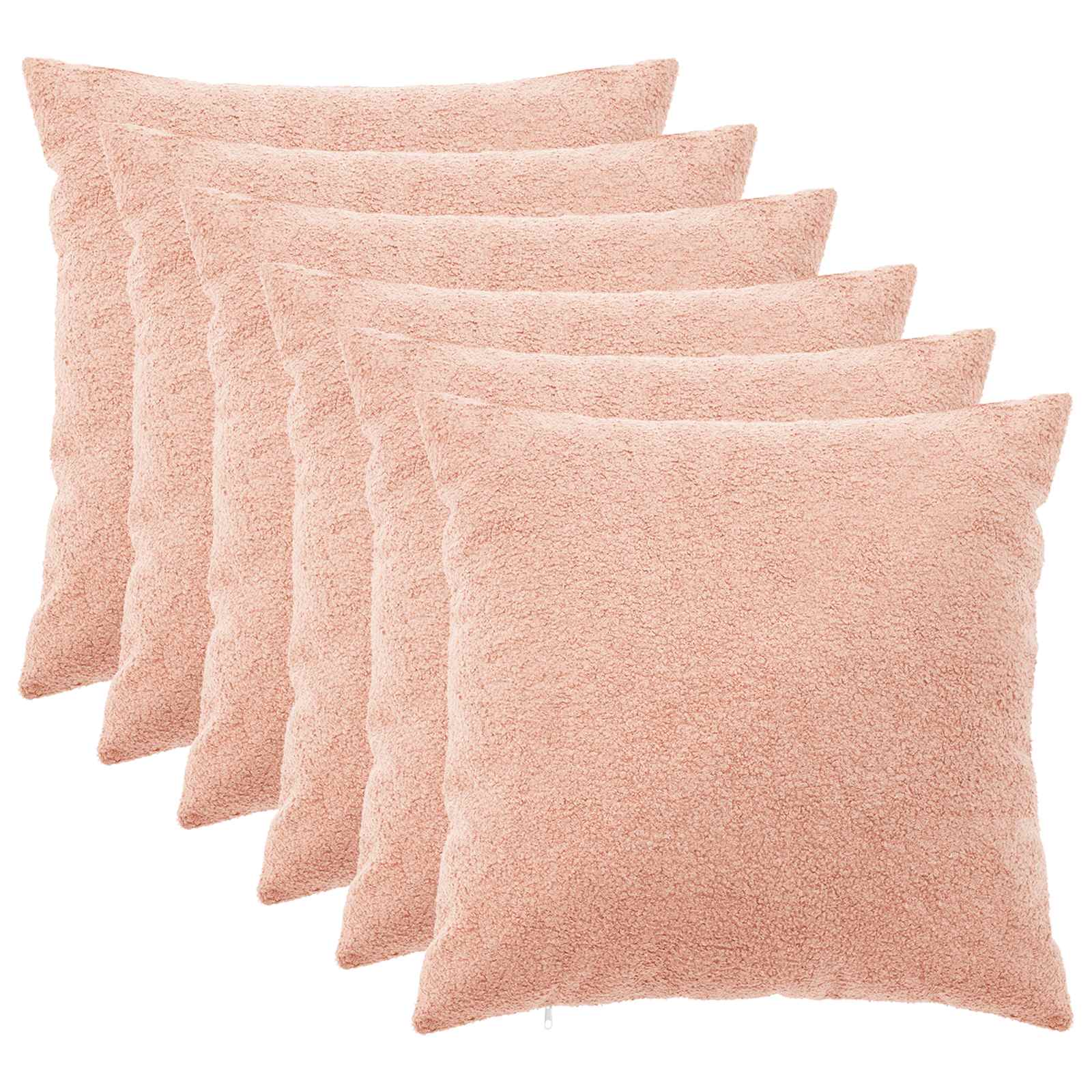 Párna huzat 6 pcs heerlen rózsaszín 55 x 55 cm bouclé