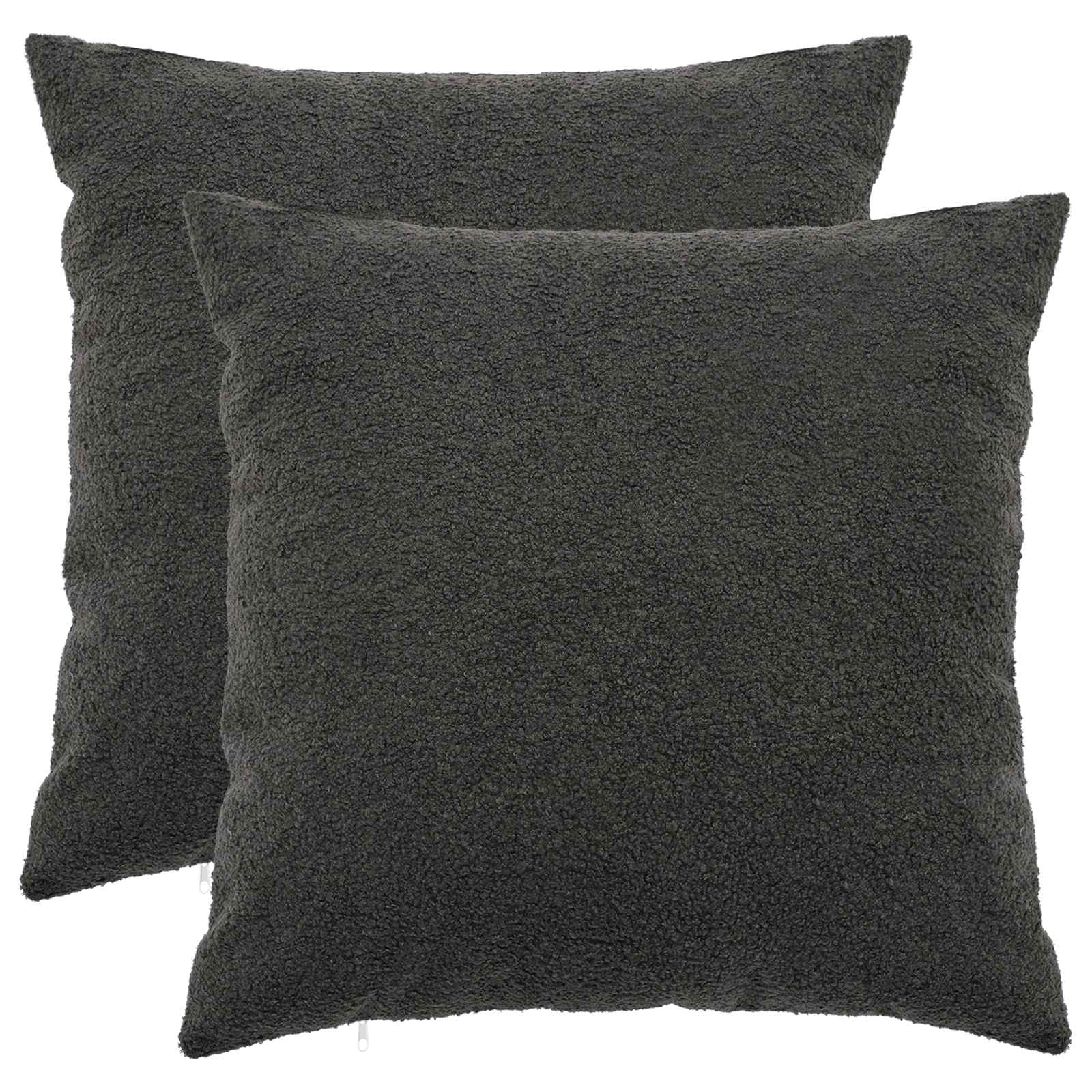Párna huzat 2 pcs heerlen sötétszürke 60 x 60 cm bouclé