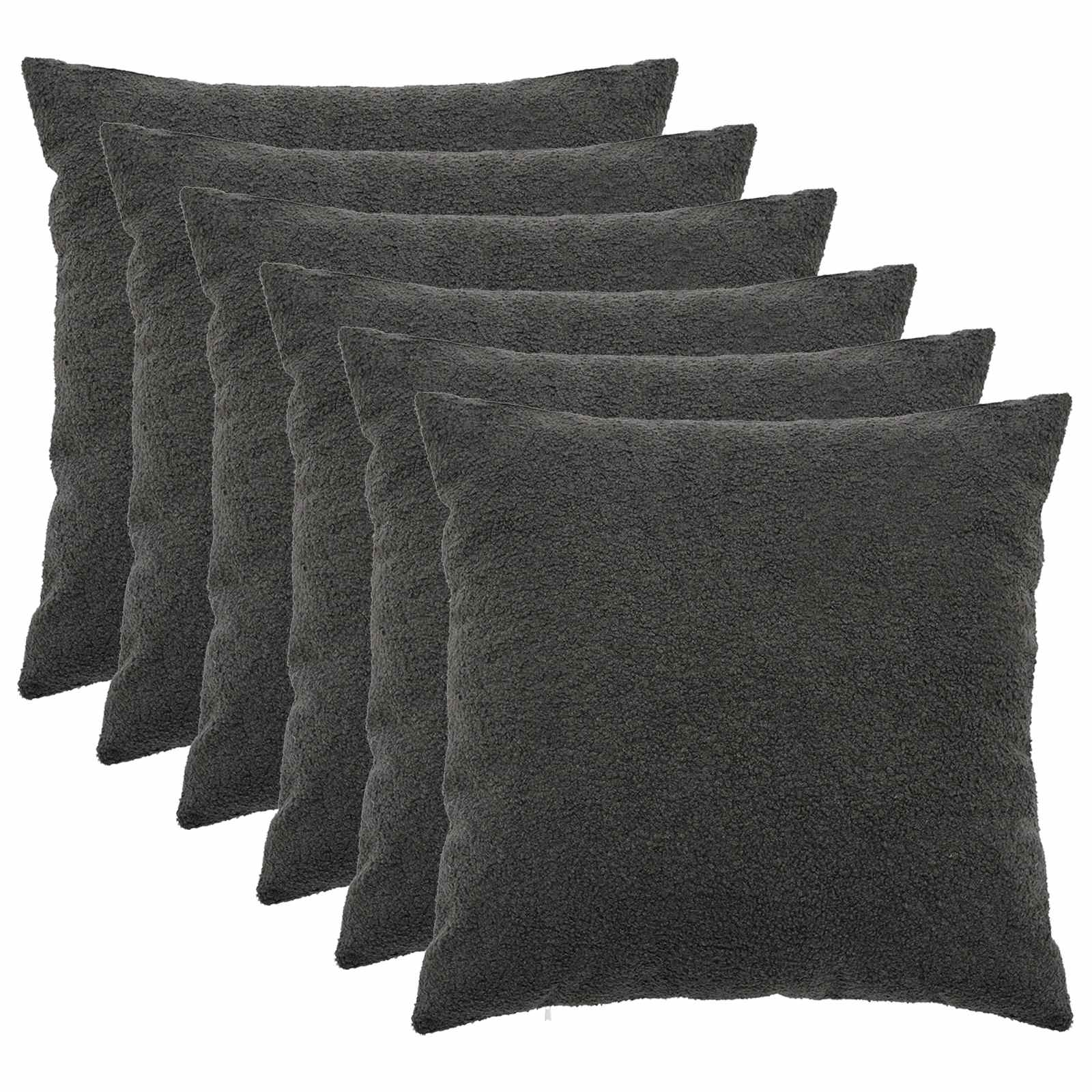 Párna huzat 6 pcs heerlen sötétszürke 60 x 60 cm bouclé