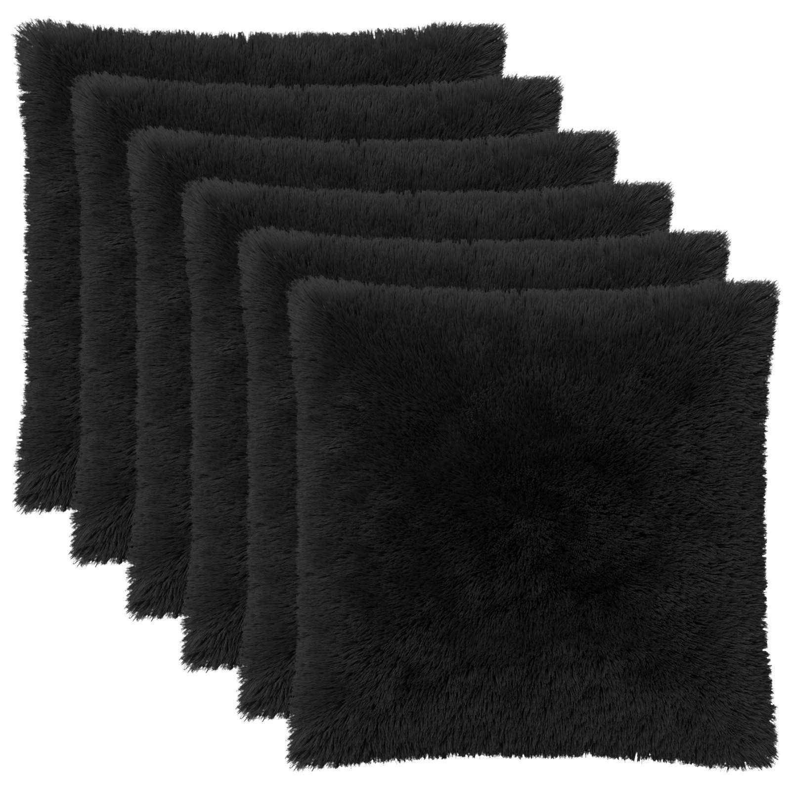 Párna huzat 6 pcs heerlen fekete 60 x 60 cm pv mikroplüss