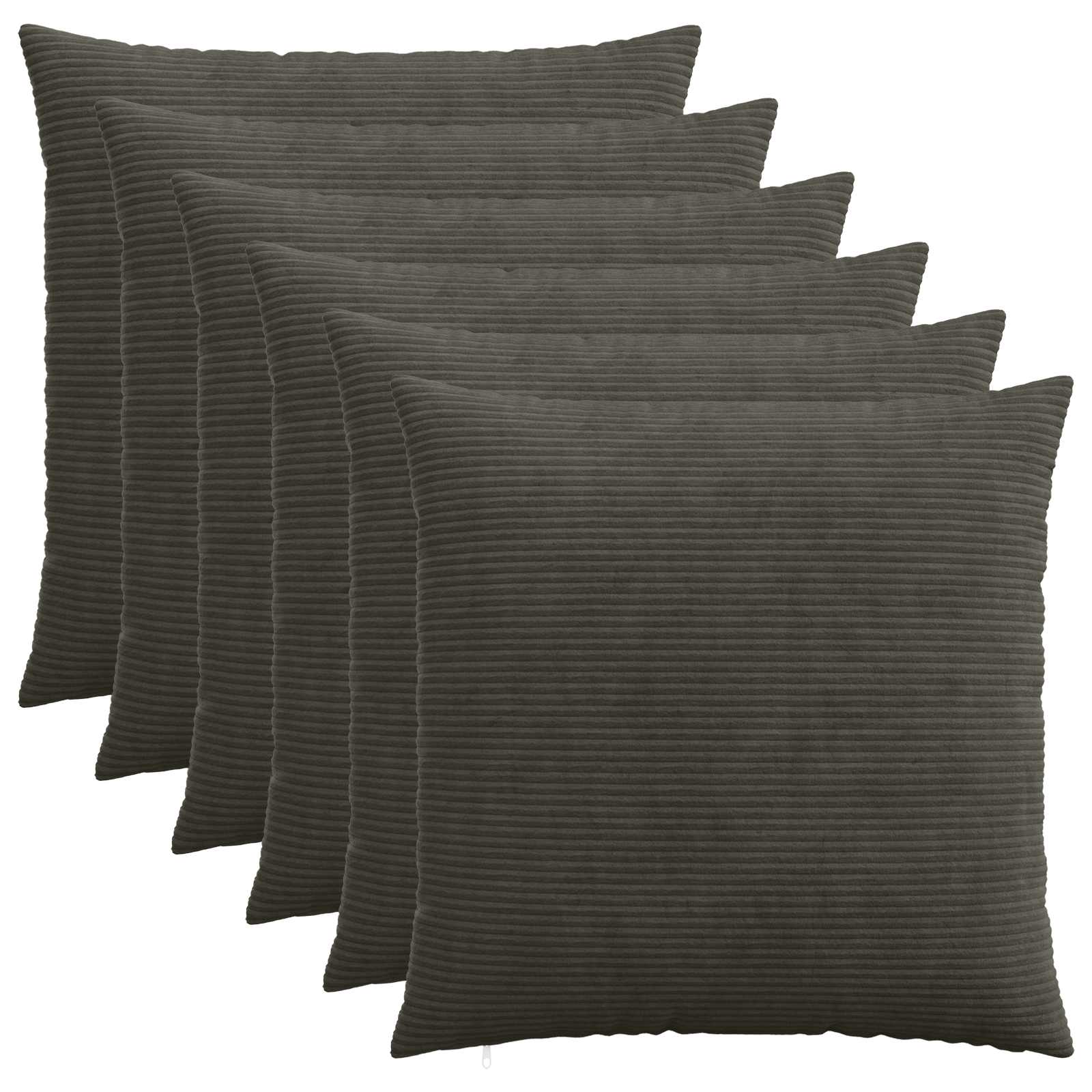 Párna huzat 6 pcs heerlen antracitszürke 65 x 65 cm cord