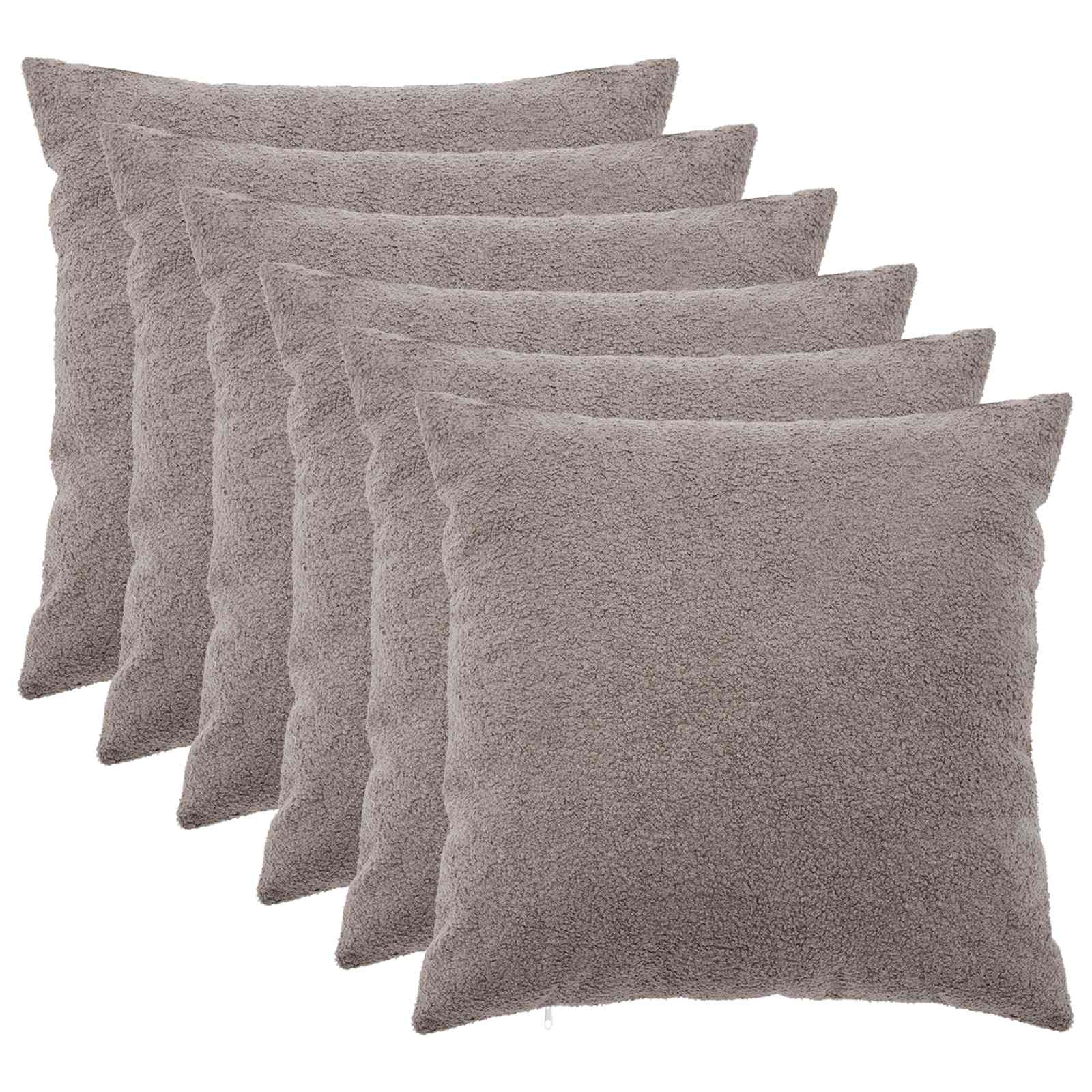 Párna huzat 6 pcs heerlen világosszürke 65 x 65 cm bouclé