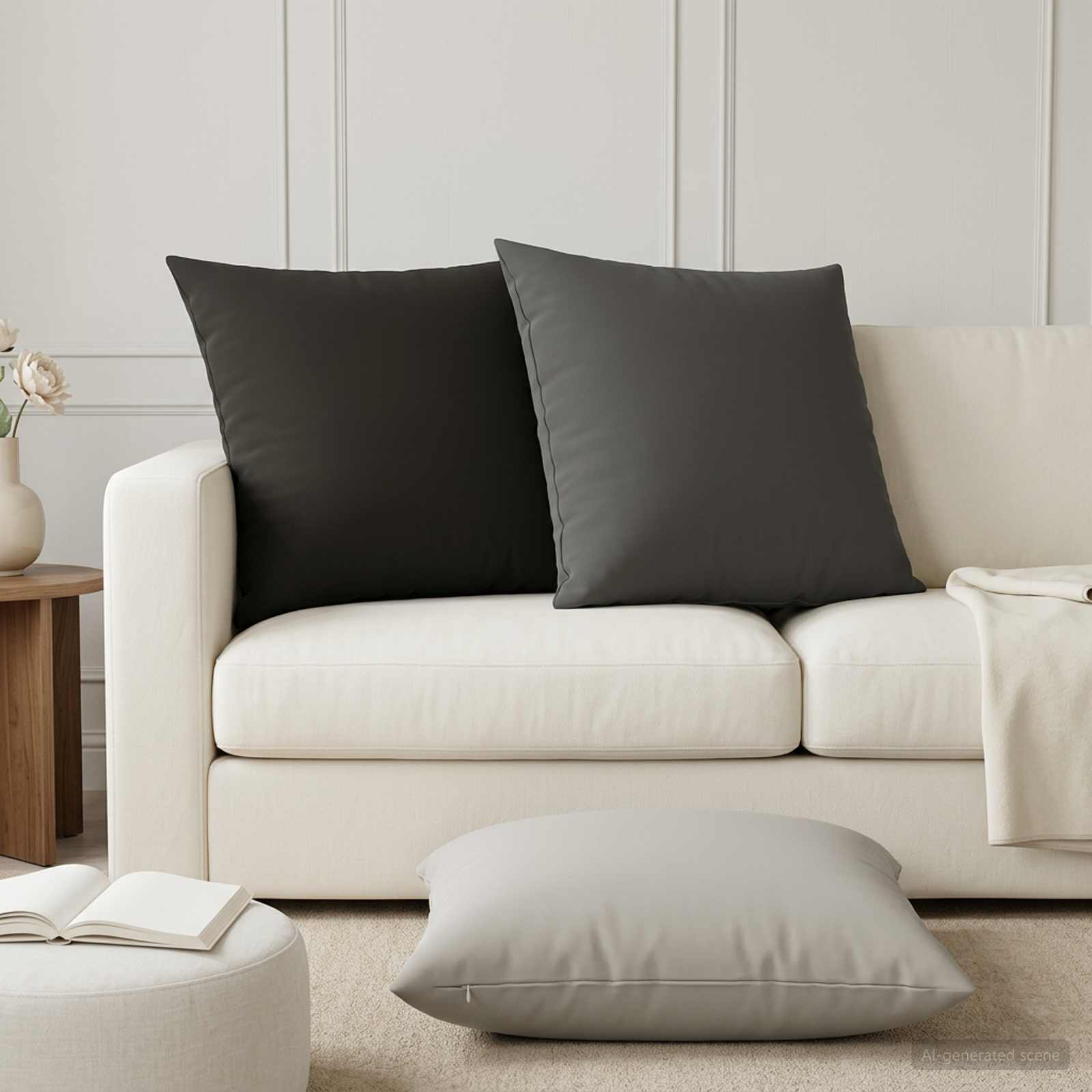 Párna huzat 2 pcs heerlen fekete 80 x 80 cm poliészter