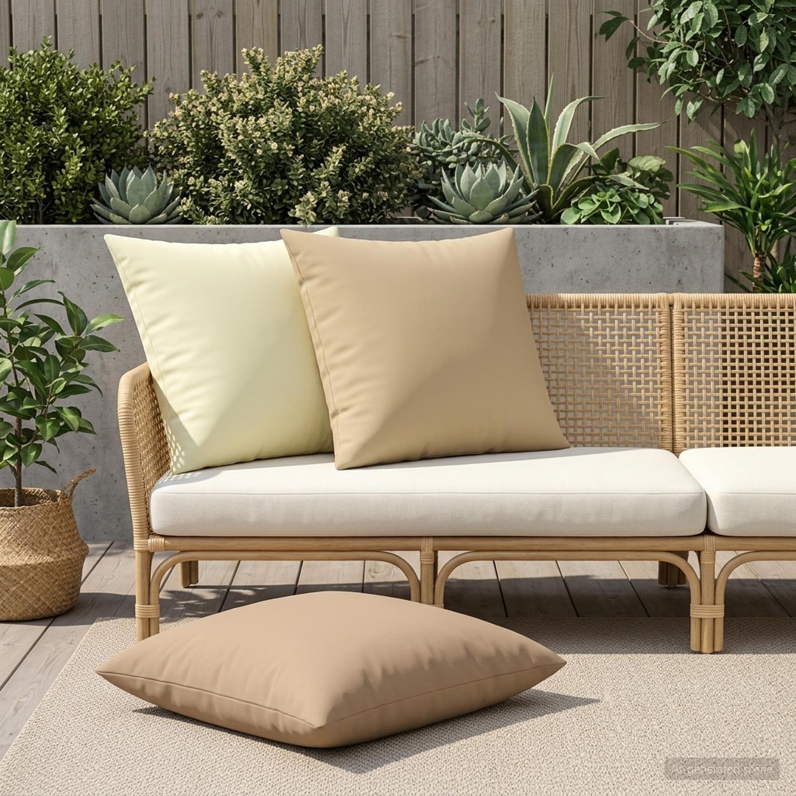 Párna huzat 2 pcs heerlen krémszínű 80 x 80 cm poliészter