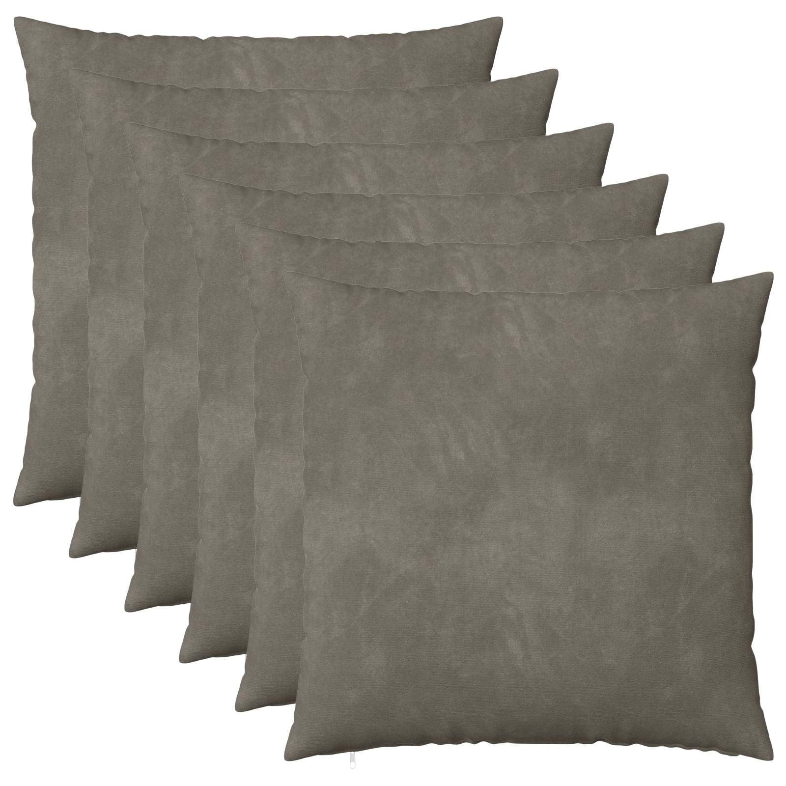 Párna huzat 6 pcs heerlen világosszürke 80 x 80 cm bársony