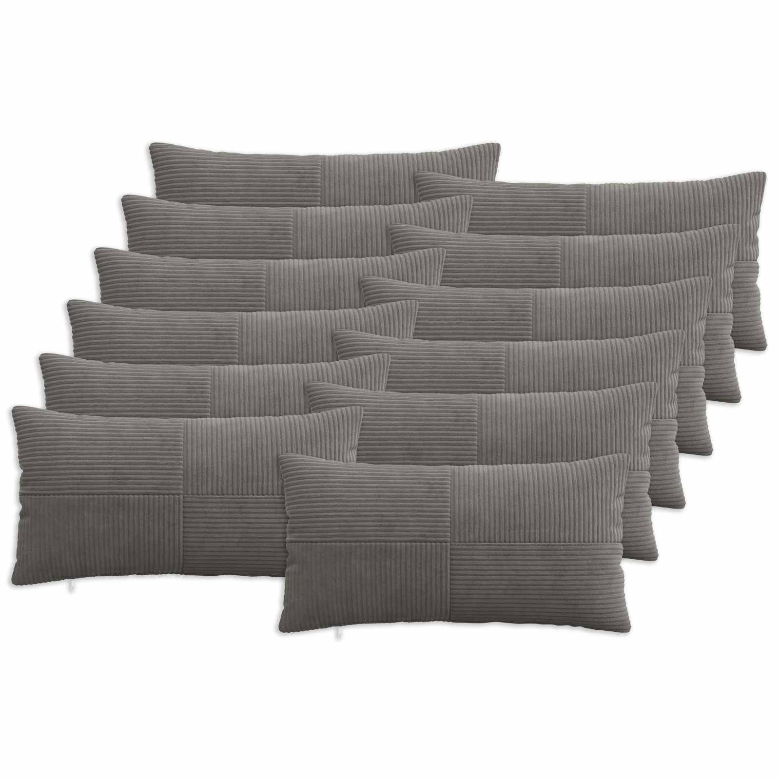 Párna huzat 12 pcs almelo sötétszürke 40 x 80 cm cord