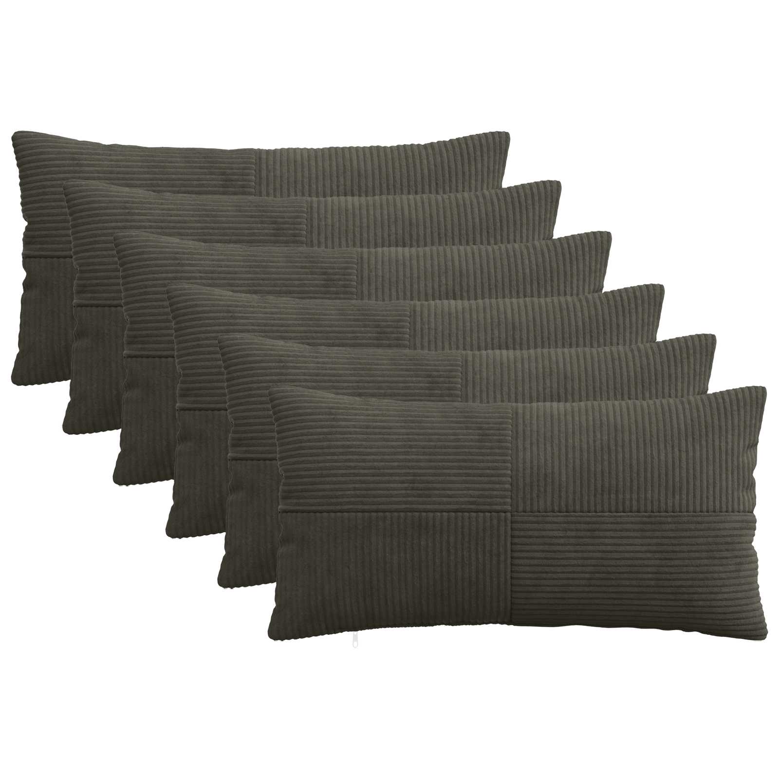 Párna huzat 6 pcs almelo antracitszürke 40 x 80 cm cord