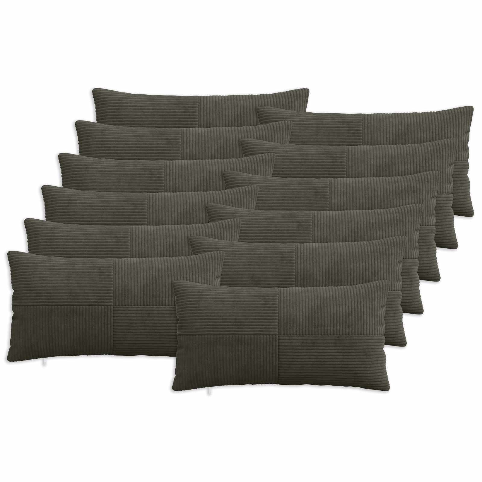 Párna huzat 12 pcs almelo antracitszürke 40 x 80 cm cord