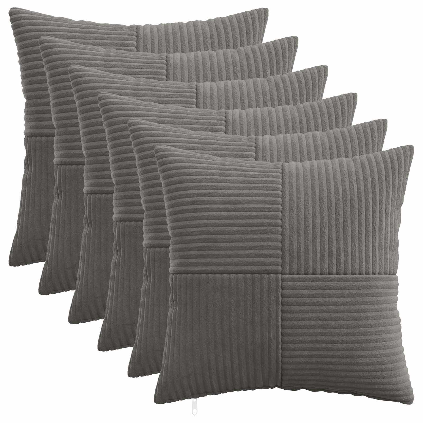 Párna huzat 6 pcs almelo sötétszürke 45 x 45 cm cord