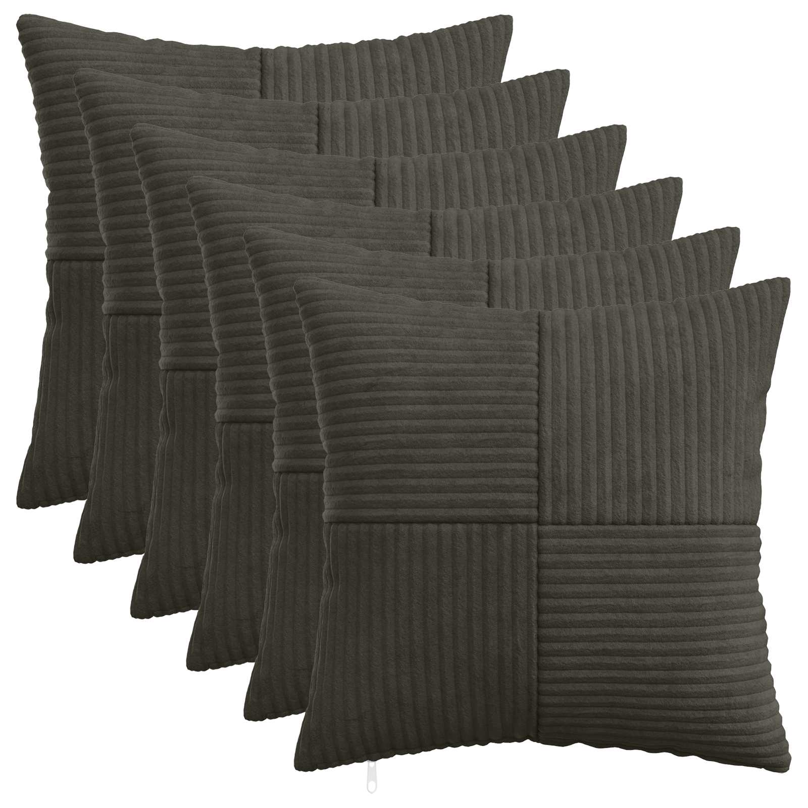 Párna huzat 6 pcs almelo antracitszürke 50 x 50 cm cord