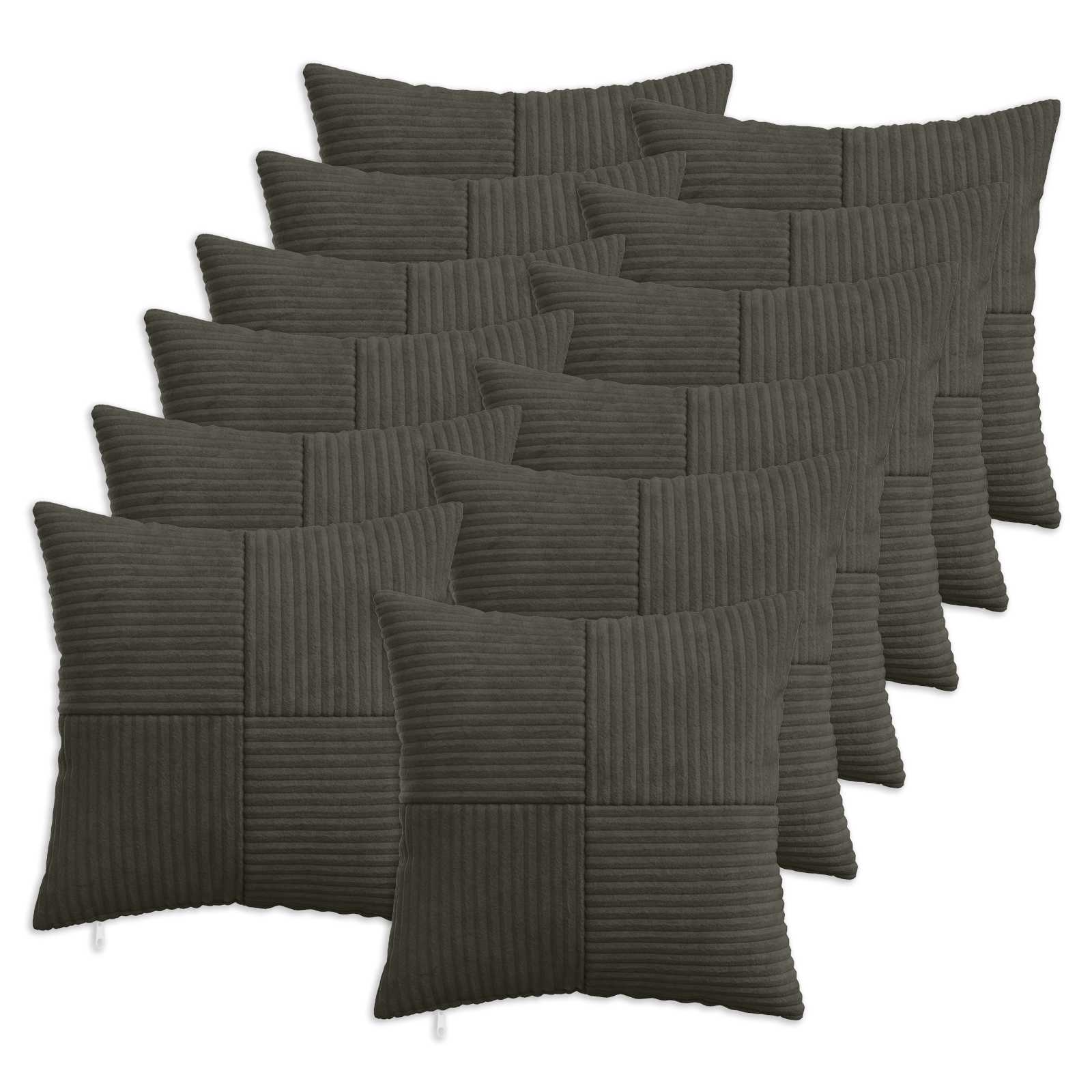 Párna huzat 12 pcs almelo antracitszürke 50 x 50 cm cord