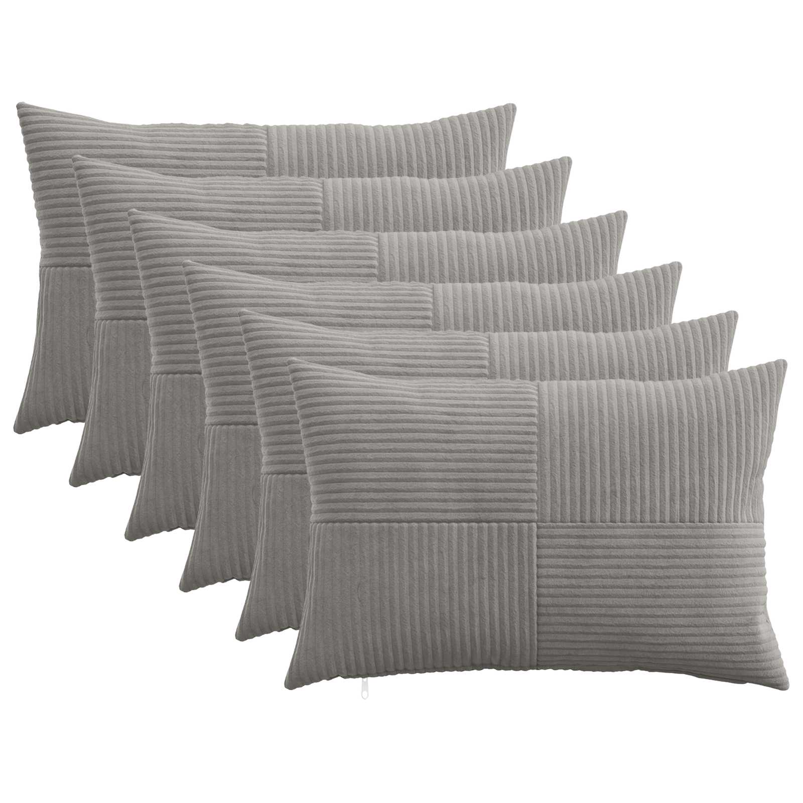 Párna huzat 6 pcs almelo világosszürke 50 x 75 cm cord