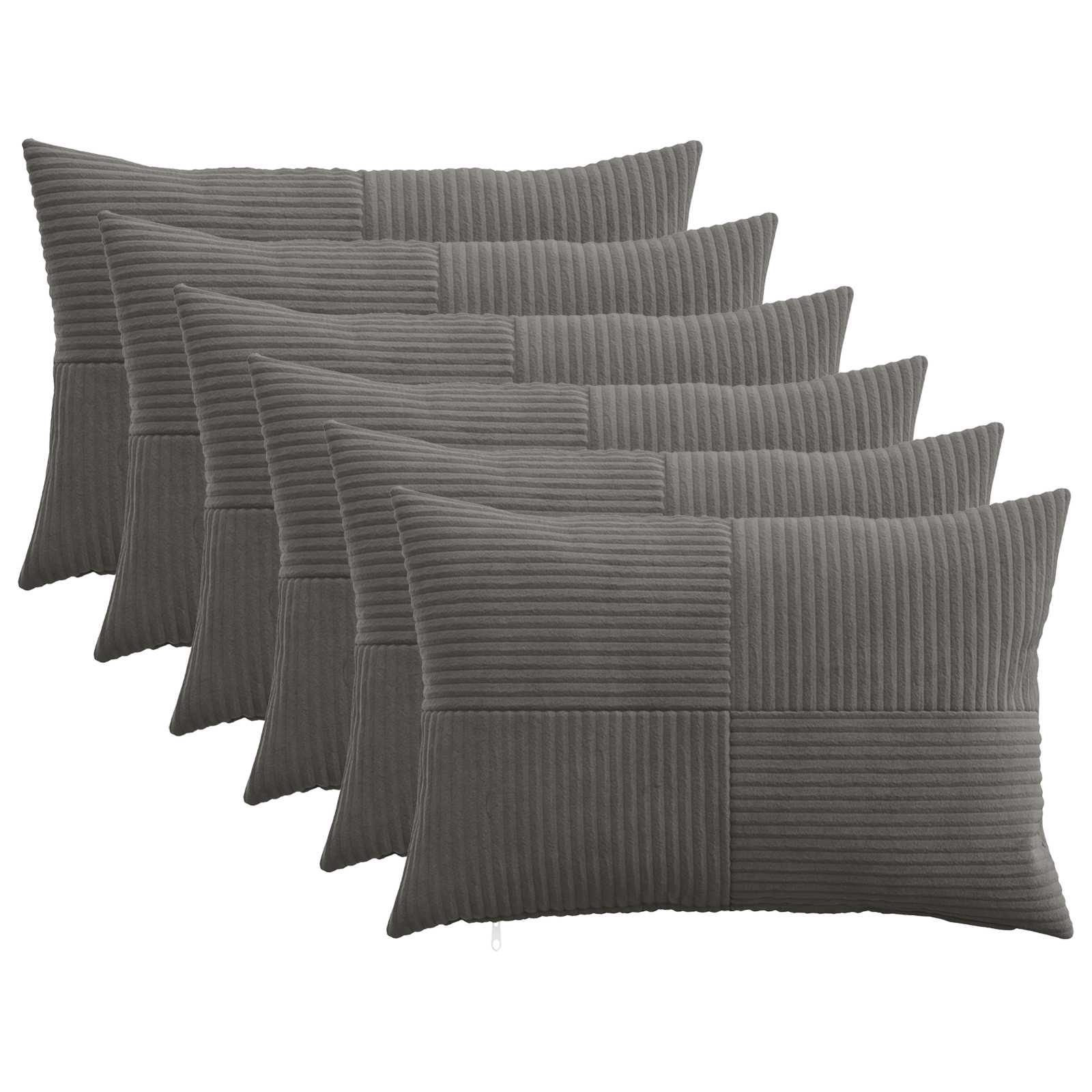Párna huzat 6 pcs almelo sötétszürke 50 x 75 cm cord