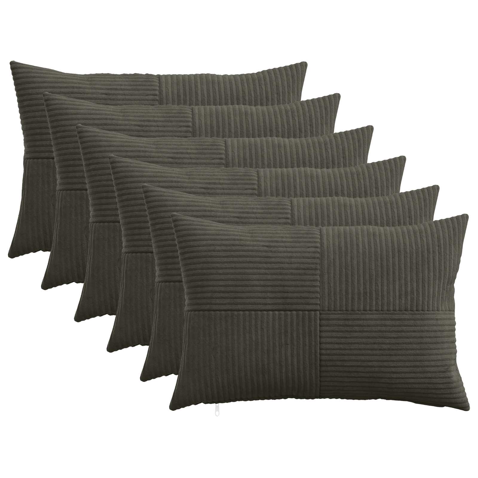 Párna huzat 6 pcs almelo antracitszürke 50 x 80 cm cord