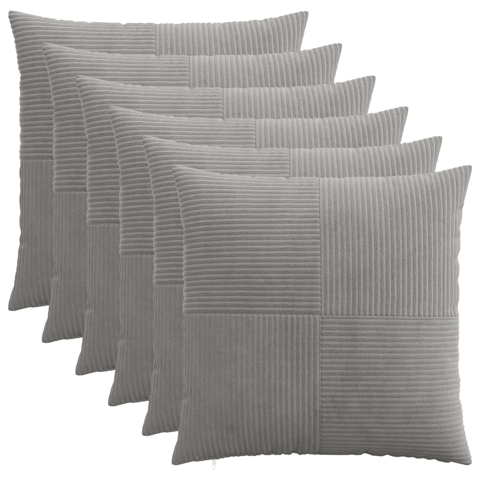 Párna huzat 6 db almelo világosszürke 65 x 65 cm cord