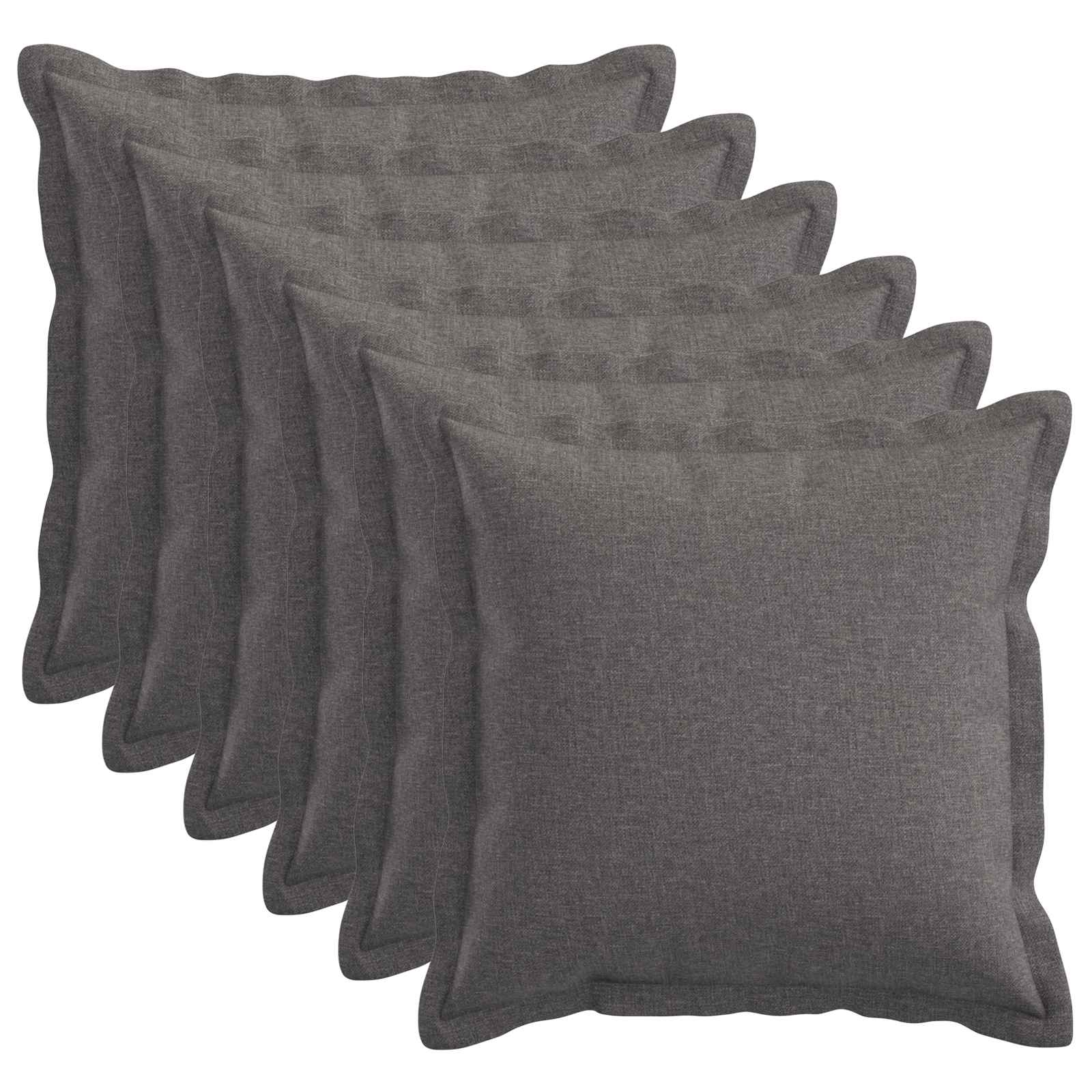 Párna huzat 6 pcs houten világosszürke 30 x 30 cm műlenszövet
