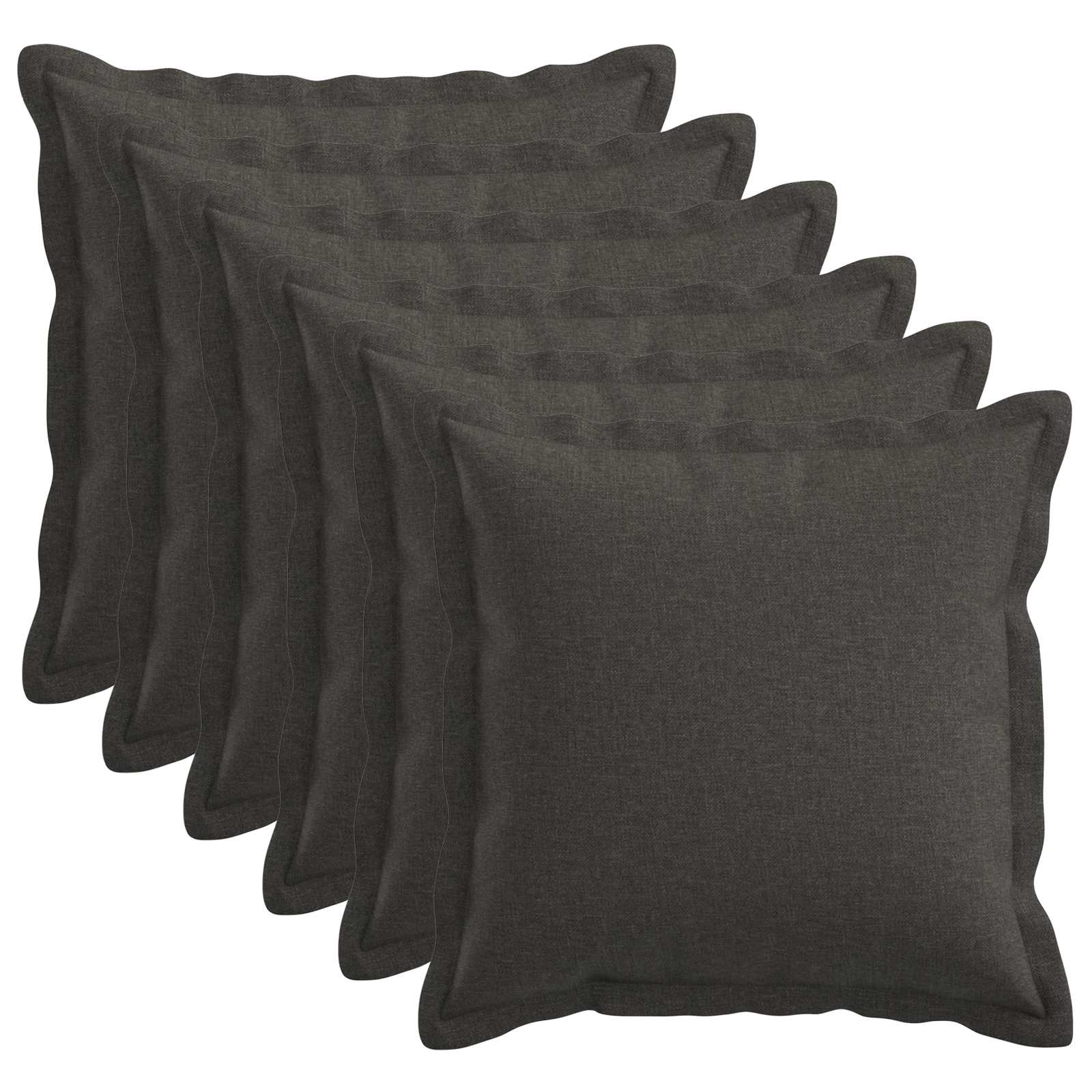 Párna huzat 6 pcs houten sötétszürke 30 x 30 cm műlenszövet