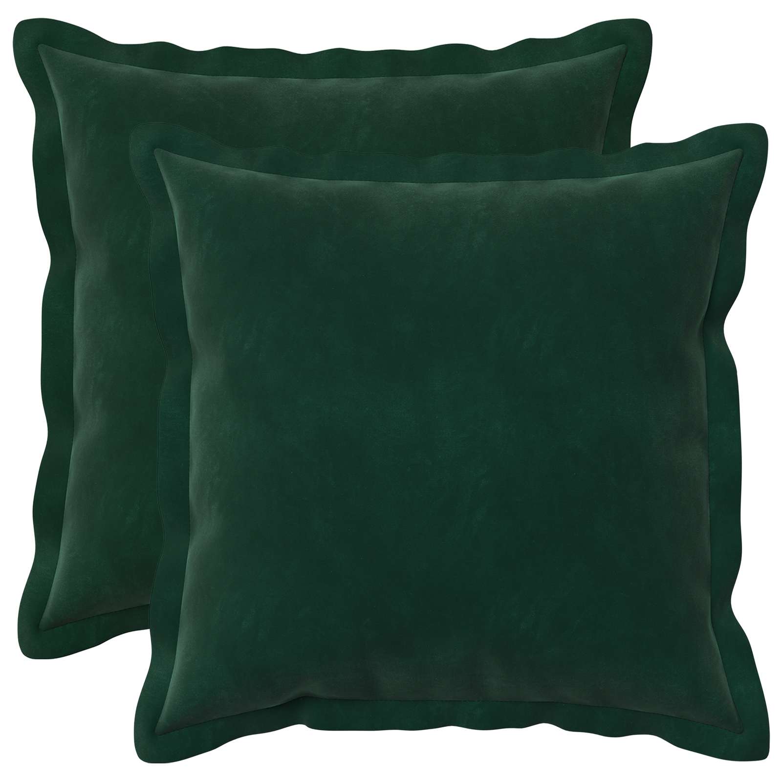 Párna huzat 2 pcs houten sötétzöld 30 x 30 cm bársony
