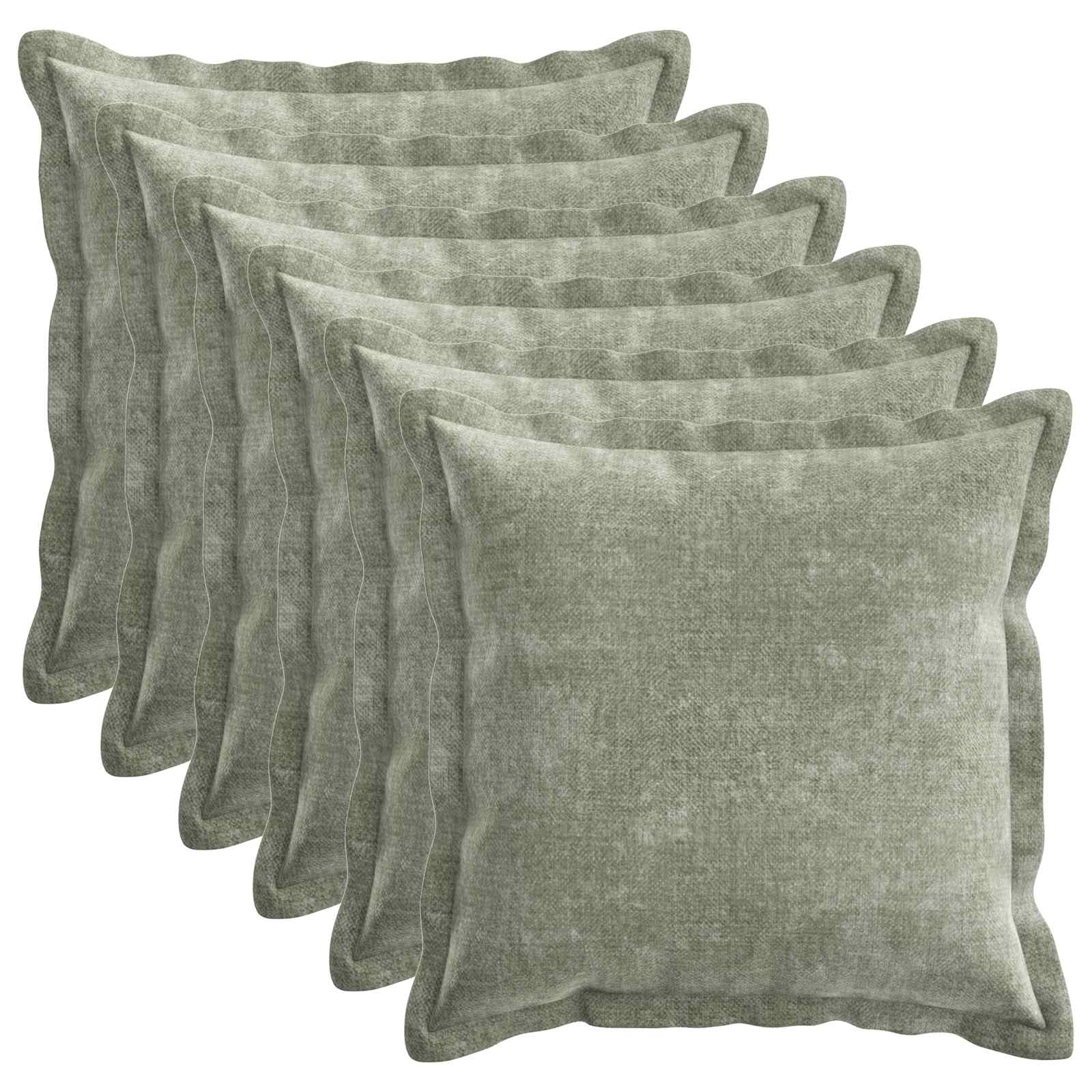 Párna huzat 6 db houten zöld 30 x 30 cm chenille szövet