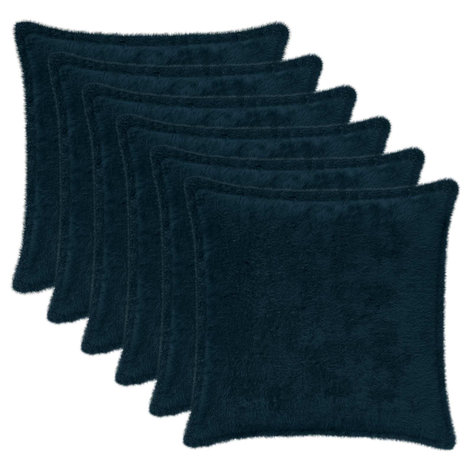 Párna huzat 6 db houten sötétkék 30 x 30 cm műnyúl szőr