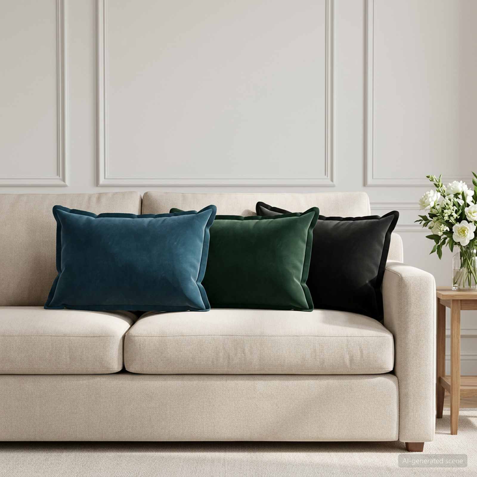 Párna huzat 6 pcs houten sötétzöld 30 x 50 cm bársony