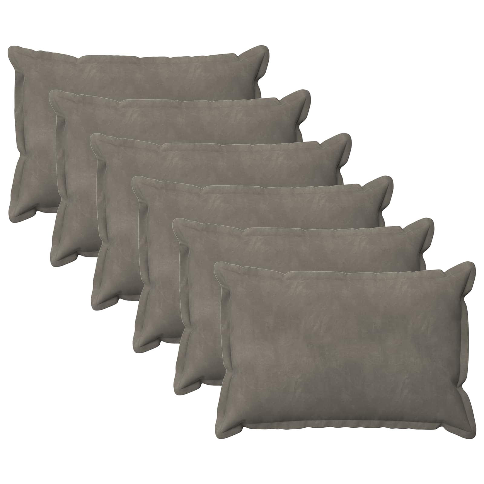 Párna huzat 6 pcs houten világosszürke 30 x 50 cm bársony