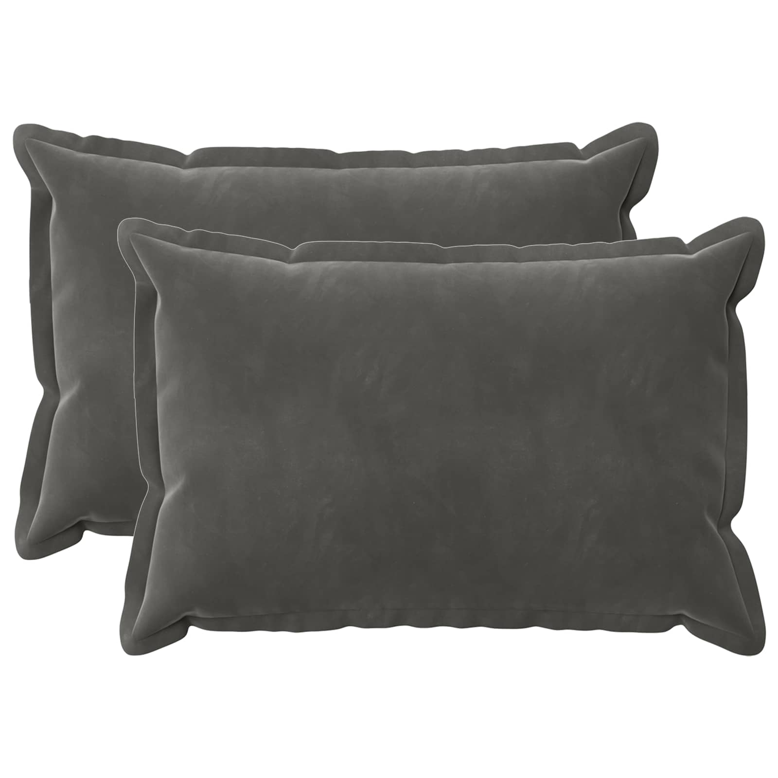 Párna huzat 2 pcs houten sötétszürke 30 x 50 cm bársony