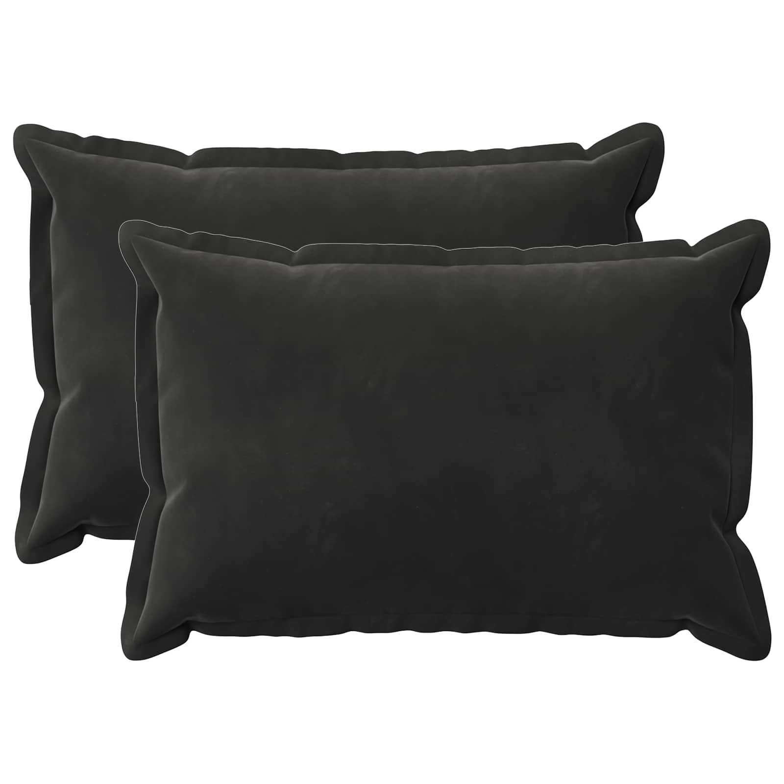 Párna huzat 2 pcs houten fekete 30 x 50 cm bársony